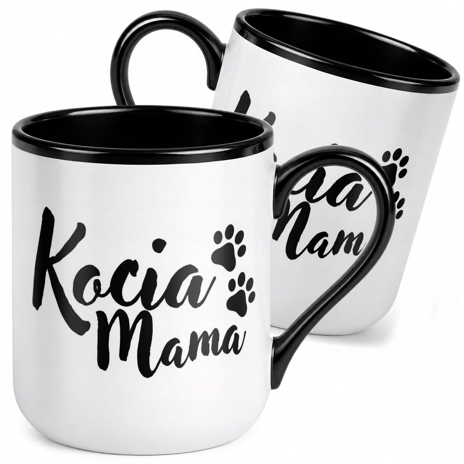Kubek z nadrukiem Premium Czarny Dzień Kobiet Kocia Mama Upominek Prezent