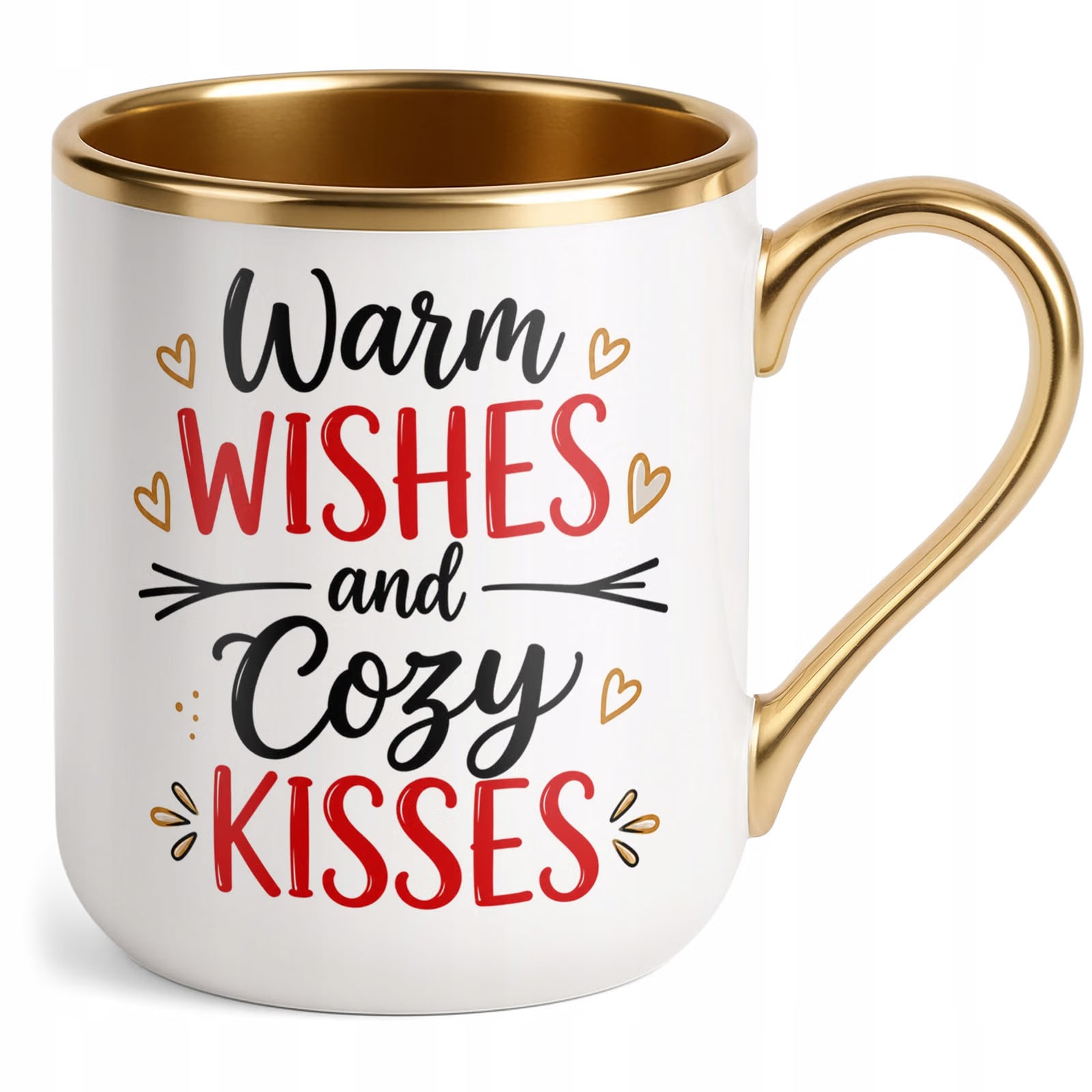 Kubek Premium Złoty Boże Narodzenie Święta Warm Wishes Prezent
