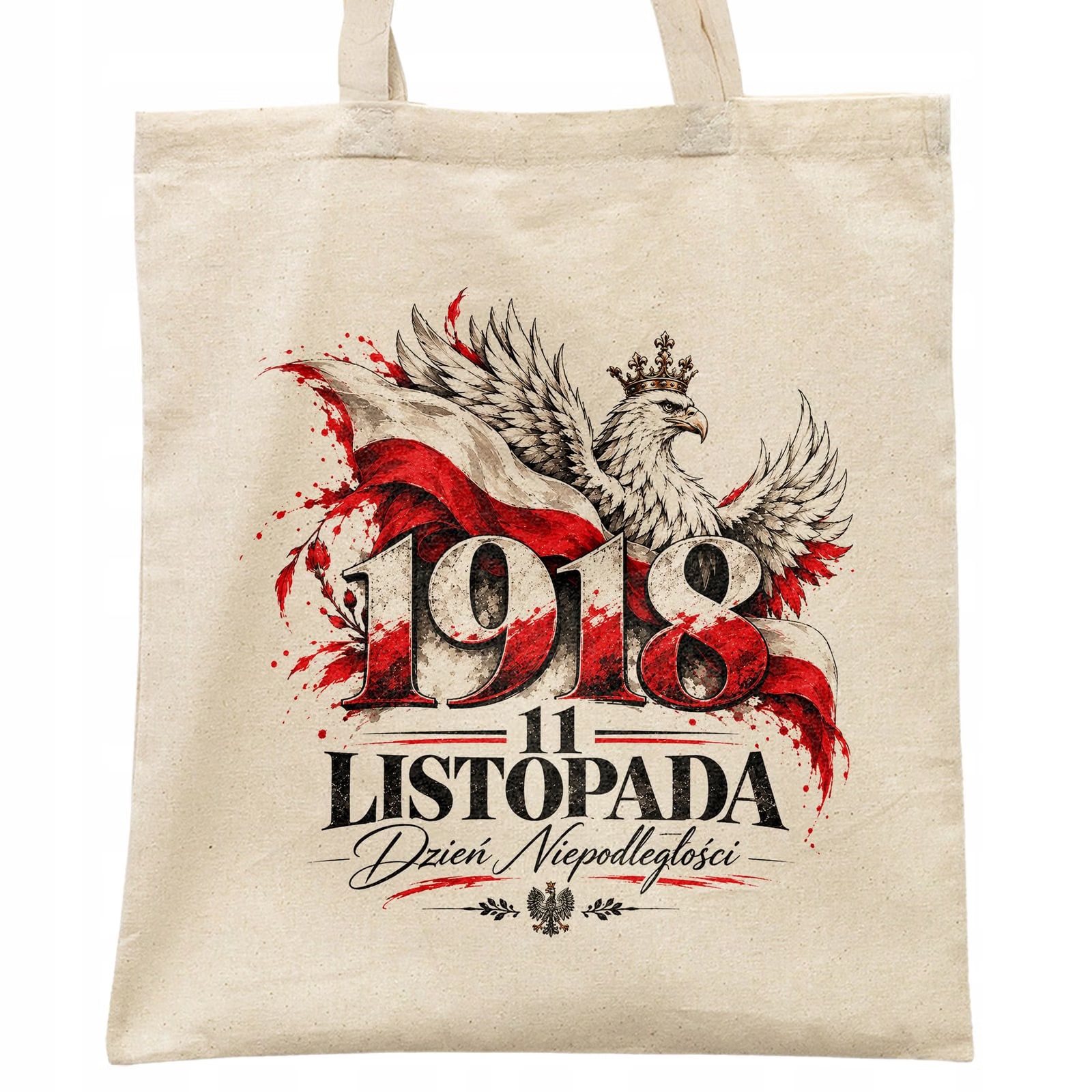Torba shopper ecru patriotyczna święto niepodległości z nadrukiem