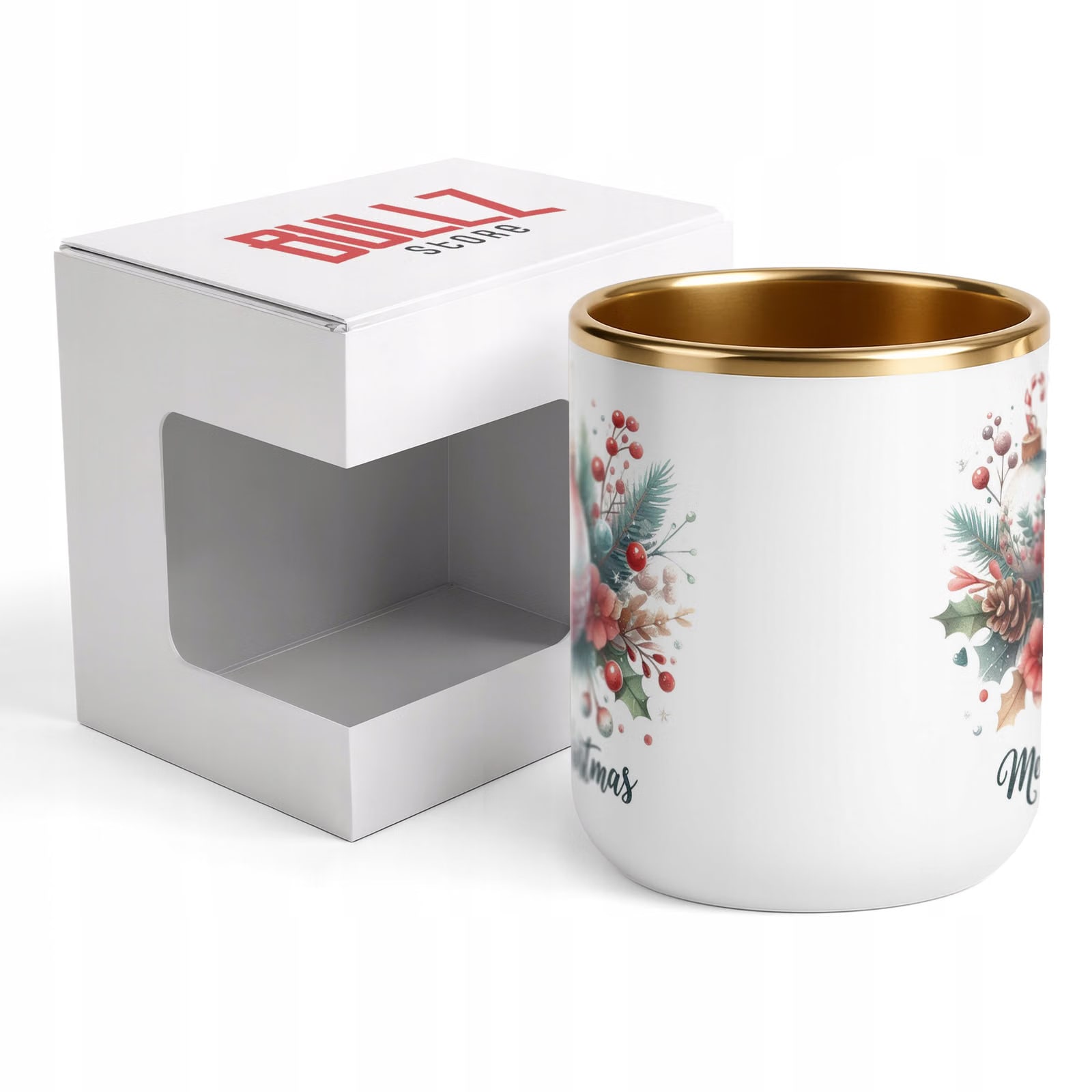 Kubek Premium Złoty Boże Narodzenie Mikołajki Merry Christmas Prezent