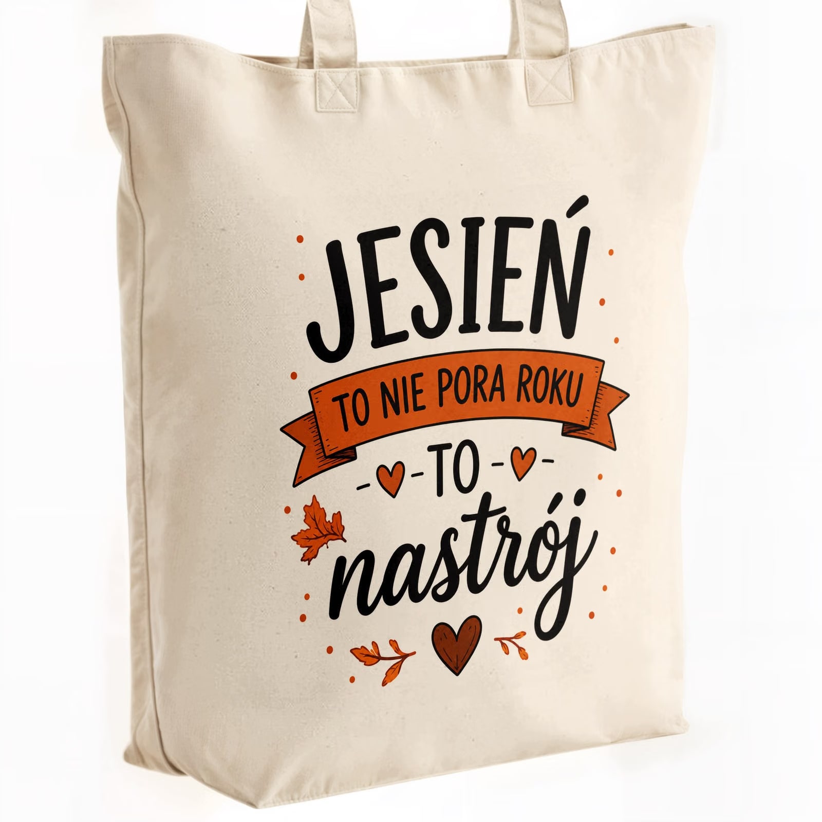 Torba shopper bawełniana premium jesień jesienna na zakupy z nadrukiem