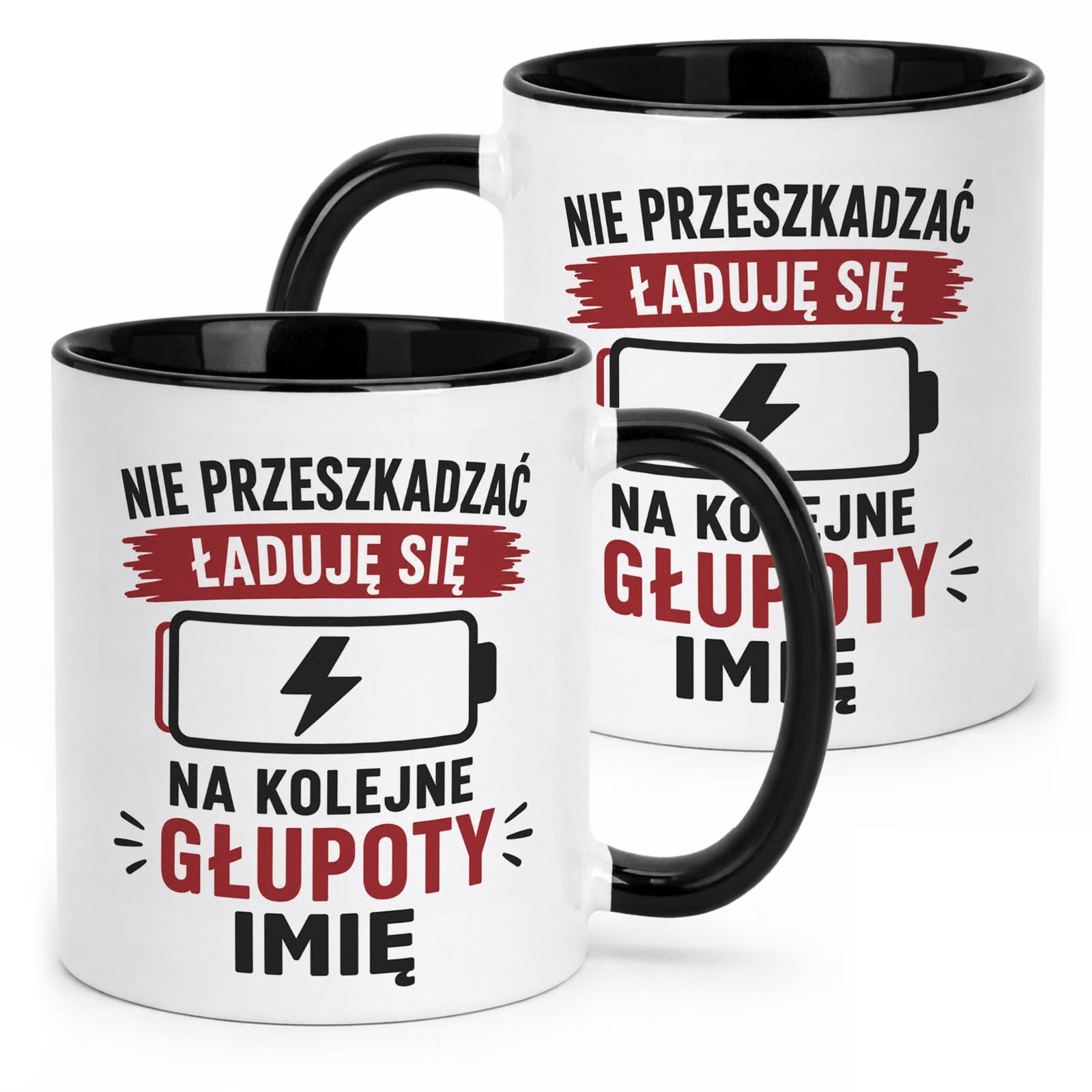 Czarny Kubek personalizowany z nadrukiem Dzień Chłopaka Mężczyzny Prezent