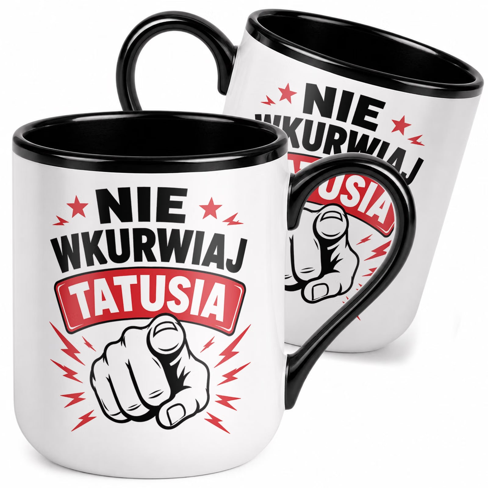 Kubek z nadrukiem Premium Czarny Dla Taty Dzień Ojca Upominek Prezent