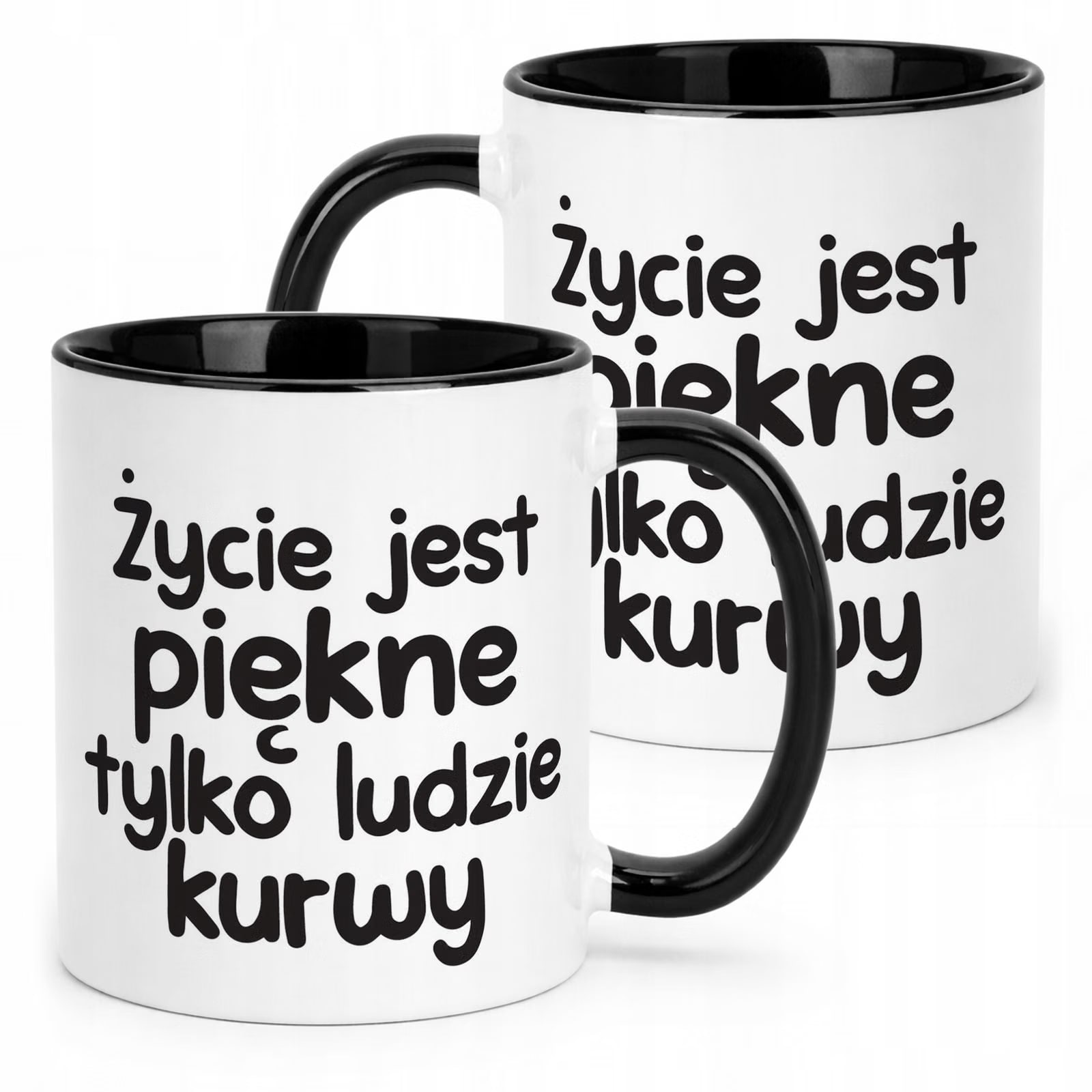 Kubek Czarny Życie Jest Piękne Śmieszny Zabawny Prezent