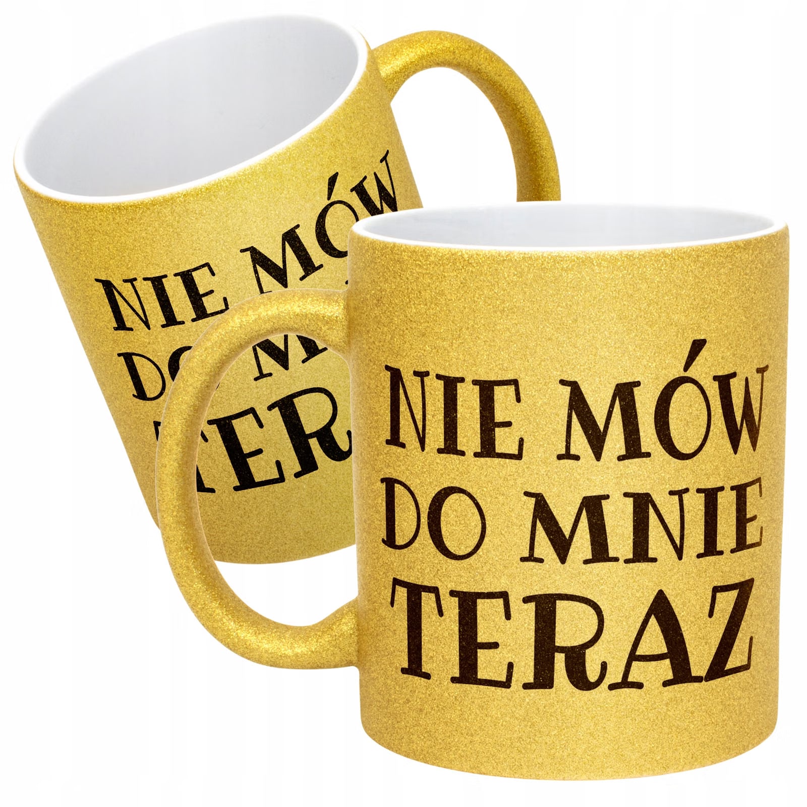 Złoty Kubek Brokatowy Nie Mów Do Mnie Teraz Śmieszny Zabawny Prezent