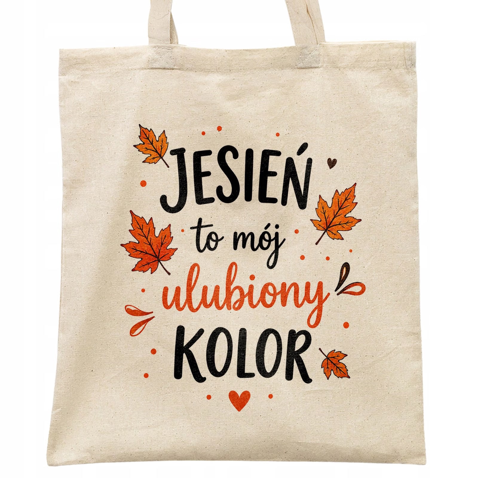 Torba shopper bawełniana jesień jesienna na zakupy z nadrukiem