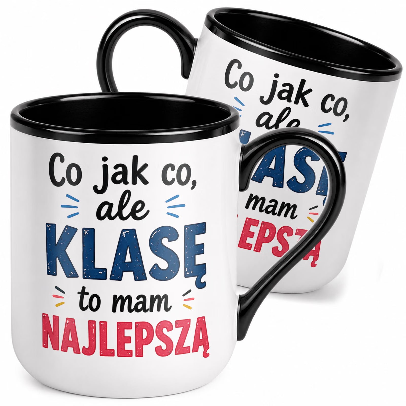 Kubek z nadrukiem Premium Czarny Dzień Nauczyciela Upominek Prezent