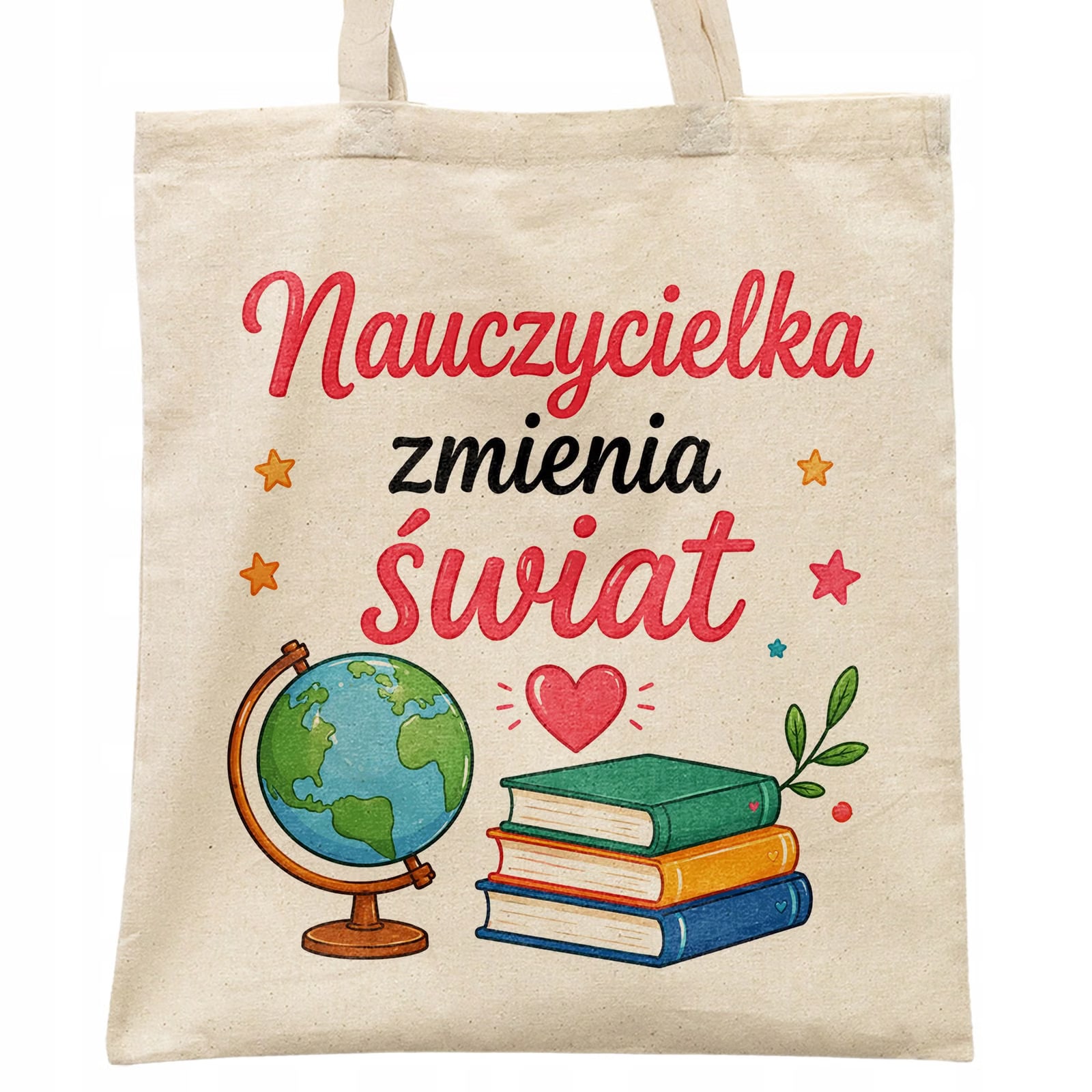 Torba shopper bawełniana Dzień Nauczyciela na zakupy z nadrukiem prezent