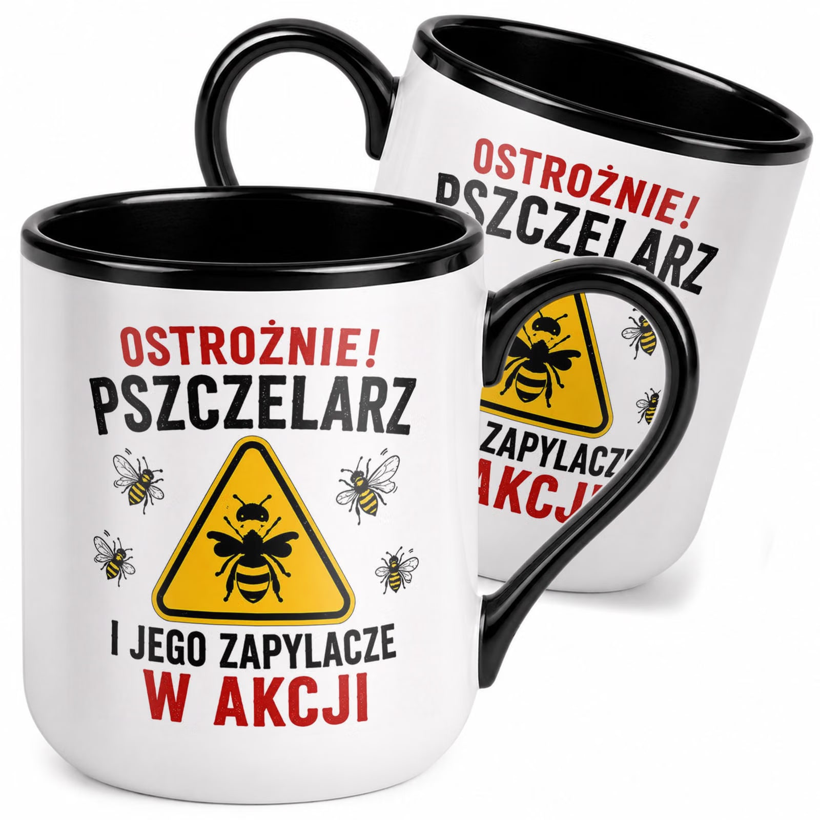 Kubek z nadrukiem Premium Czarny Dla Pszczelarza Szef Pasieki Prezent
