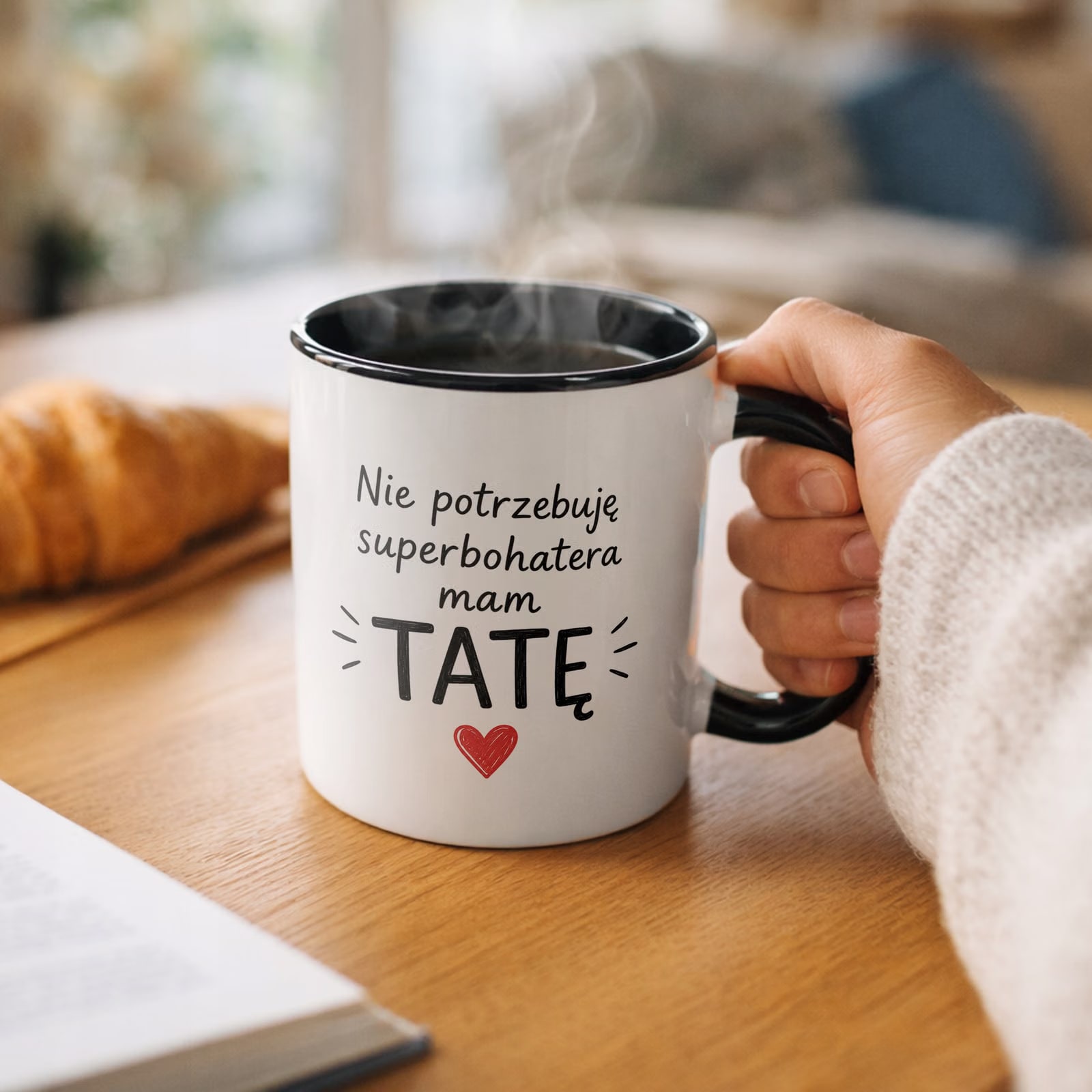 Kubek Czarny upominek na Dzień Ojca prezent dla taty