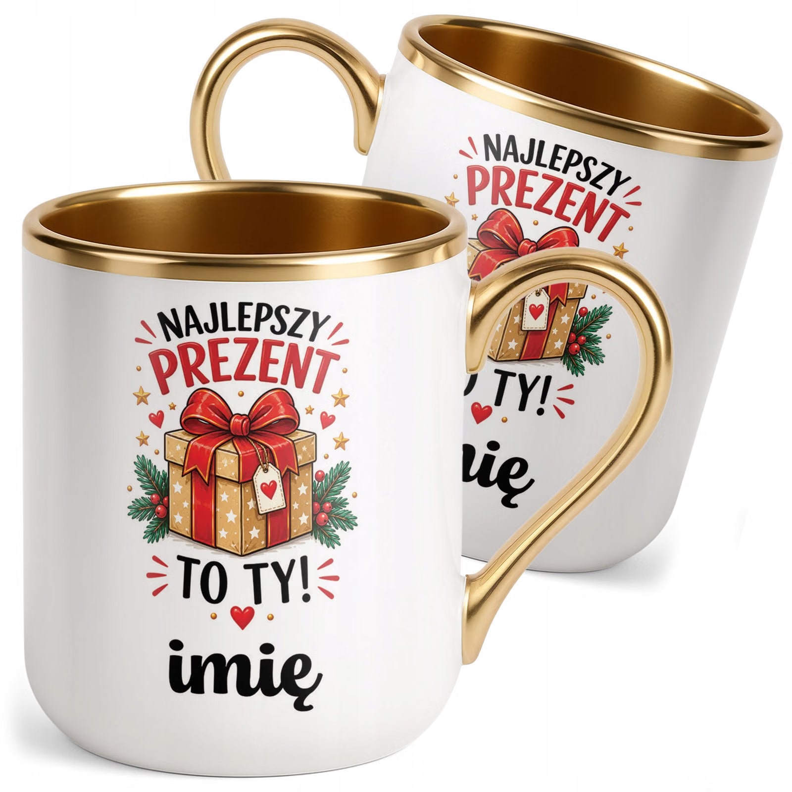 Kubek Personalizowany Premium Złoty Boże Narodzenie Święta Prezent