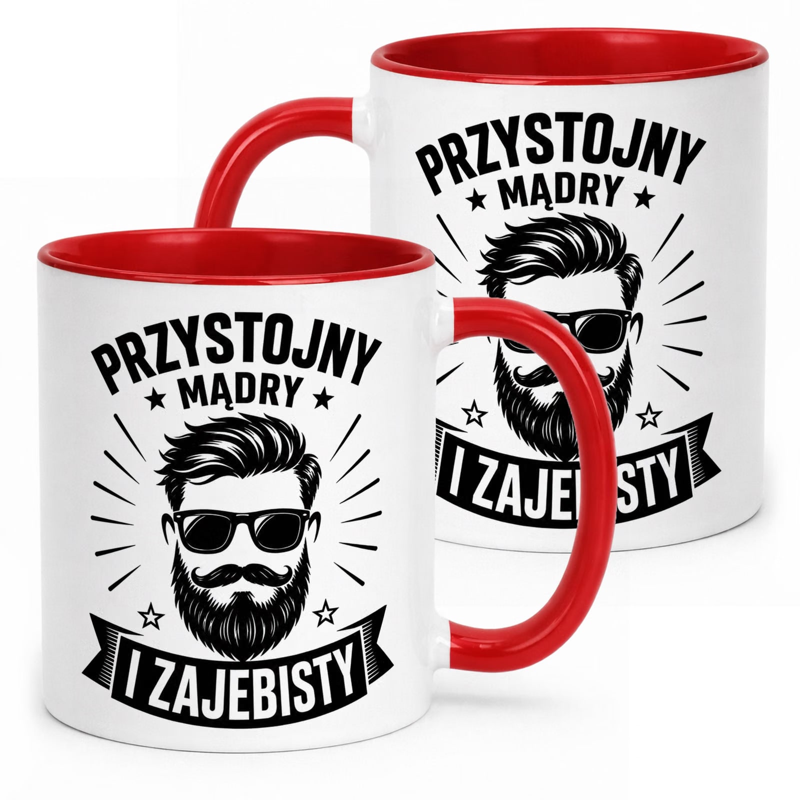 Czerwony Kubek z nadrukiem Dzień Chłopaka Mężczyzny Upominek Prezent