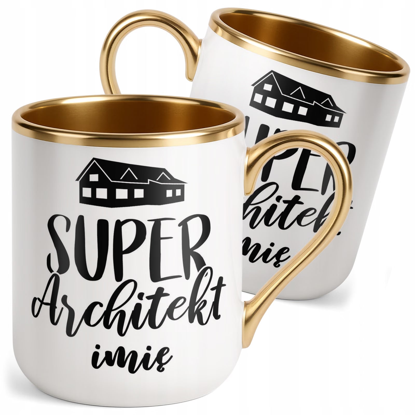 Kubek Premium Złoty Personalizowany Super Architekt Prezent Upominek