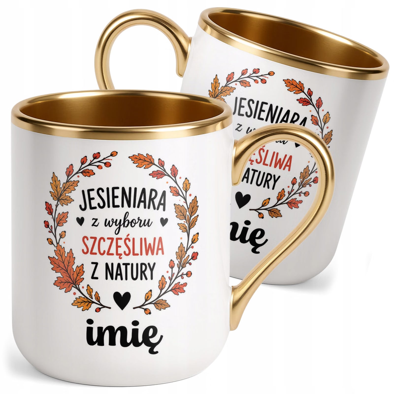 Kubek Personalizowany z nadrukiem Premium Złoty Jesienny Jesień