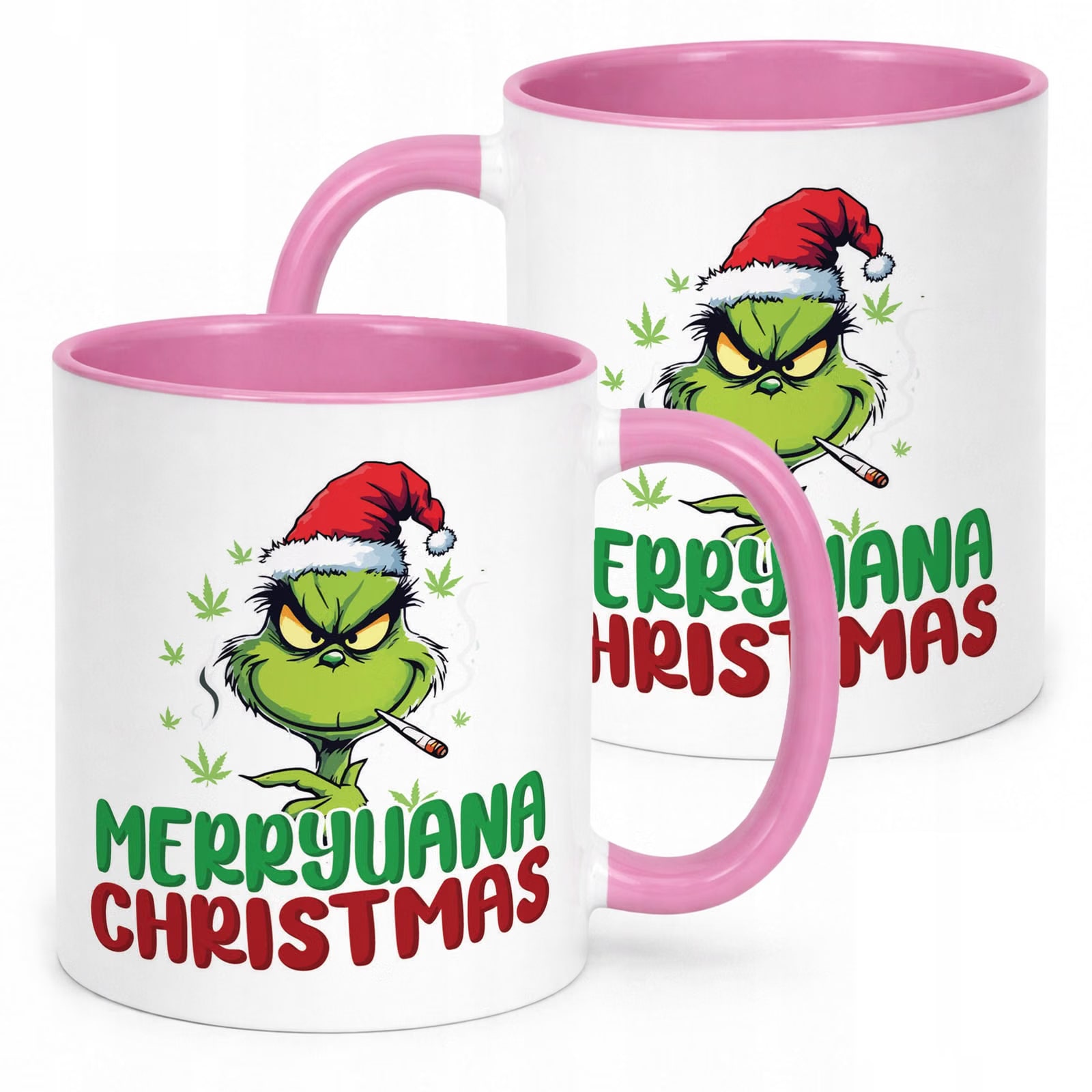 Kubek Różowy Boże Narodzenie Mikołajki Marryuana Christmas Prezent