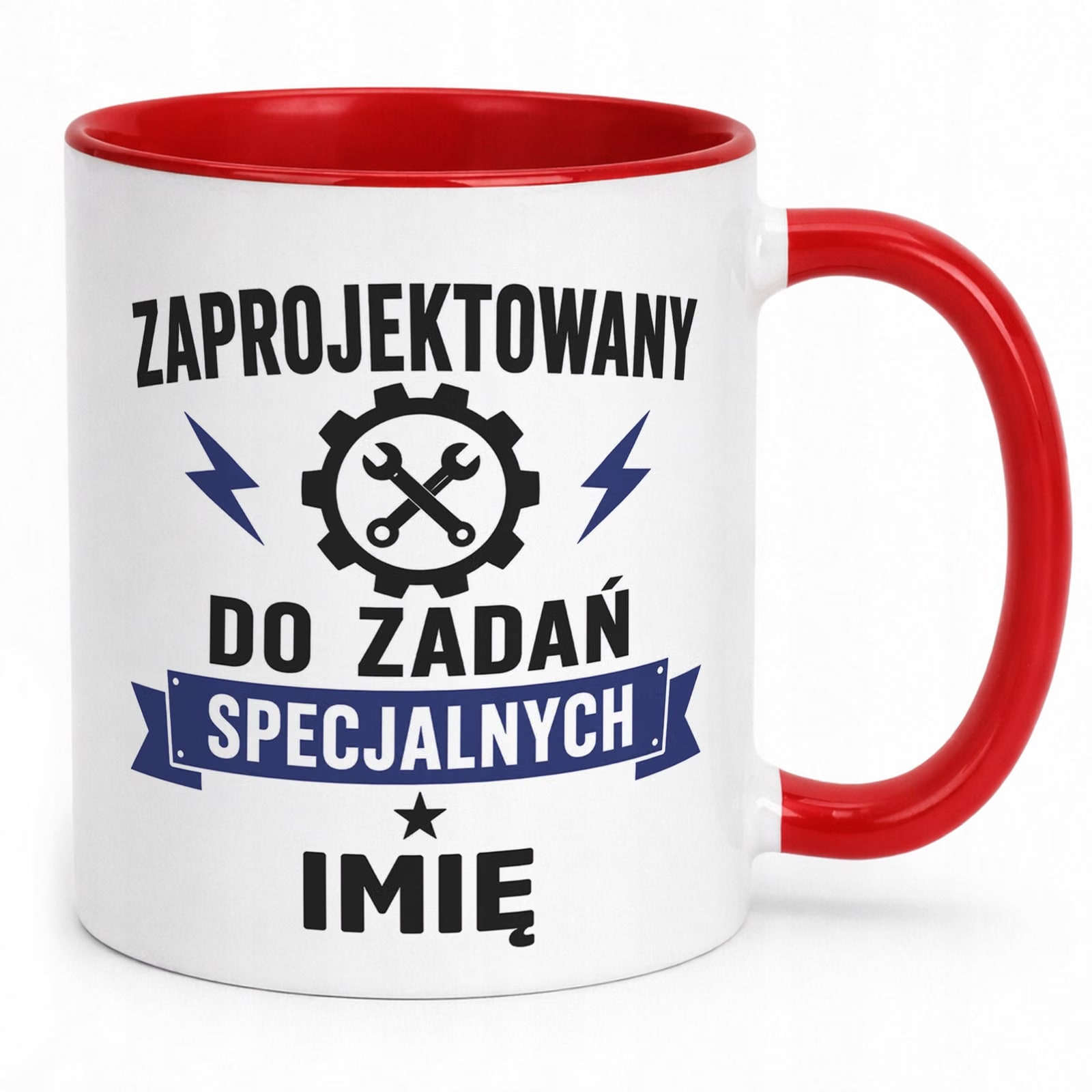 Czerwony Kubek personalizowany z nadrukiem Dzień Chłopaka Mężczyzny Prezent