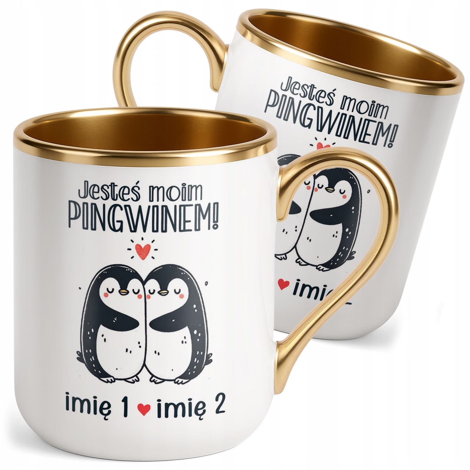 Kubek Premium Złoty Personalizowany Na Walentynki Kocham Cię Prezent