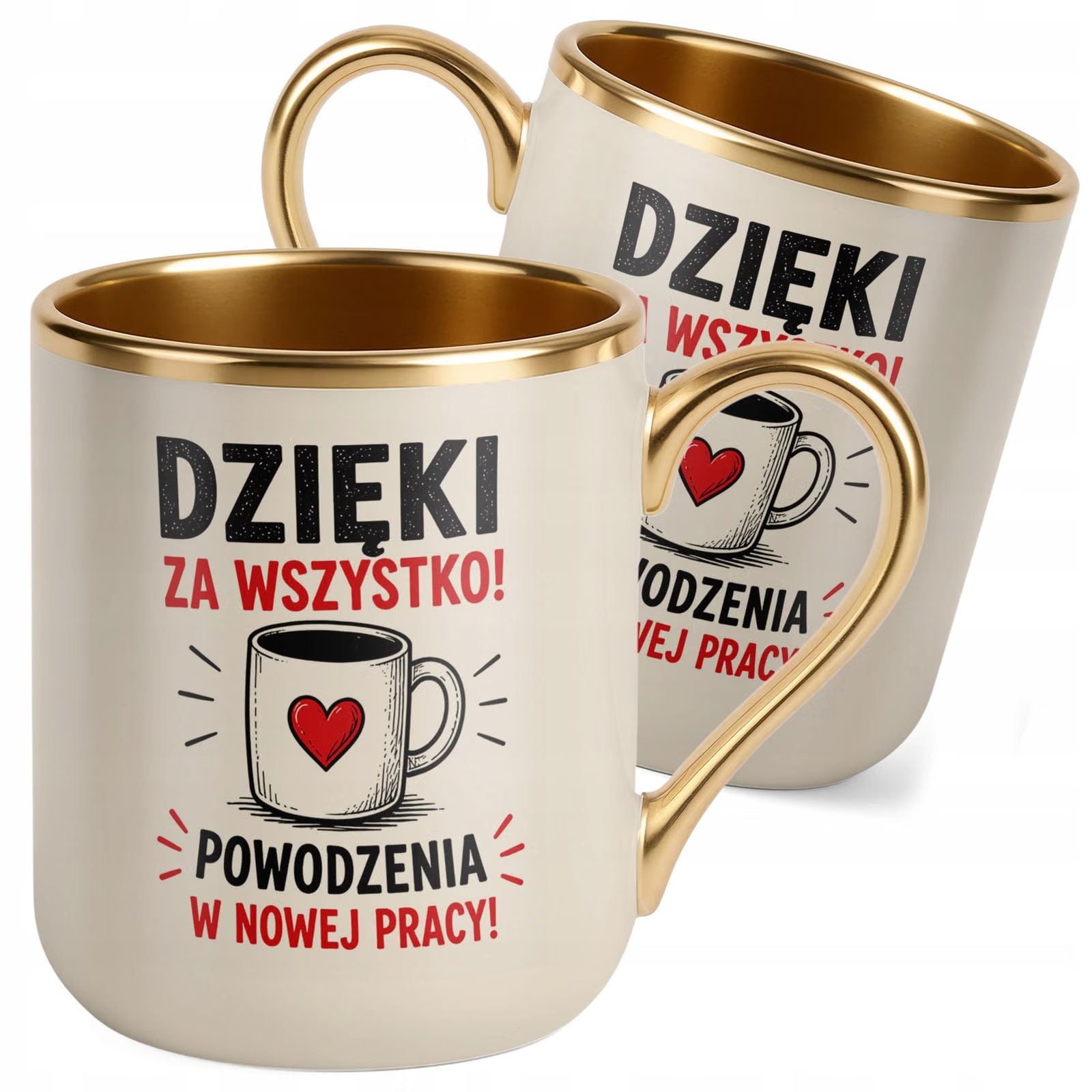 Kubek z nadrukiem Premium Złoty Ecru Pożegnanie Odejście z Pracy
