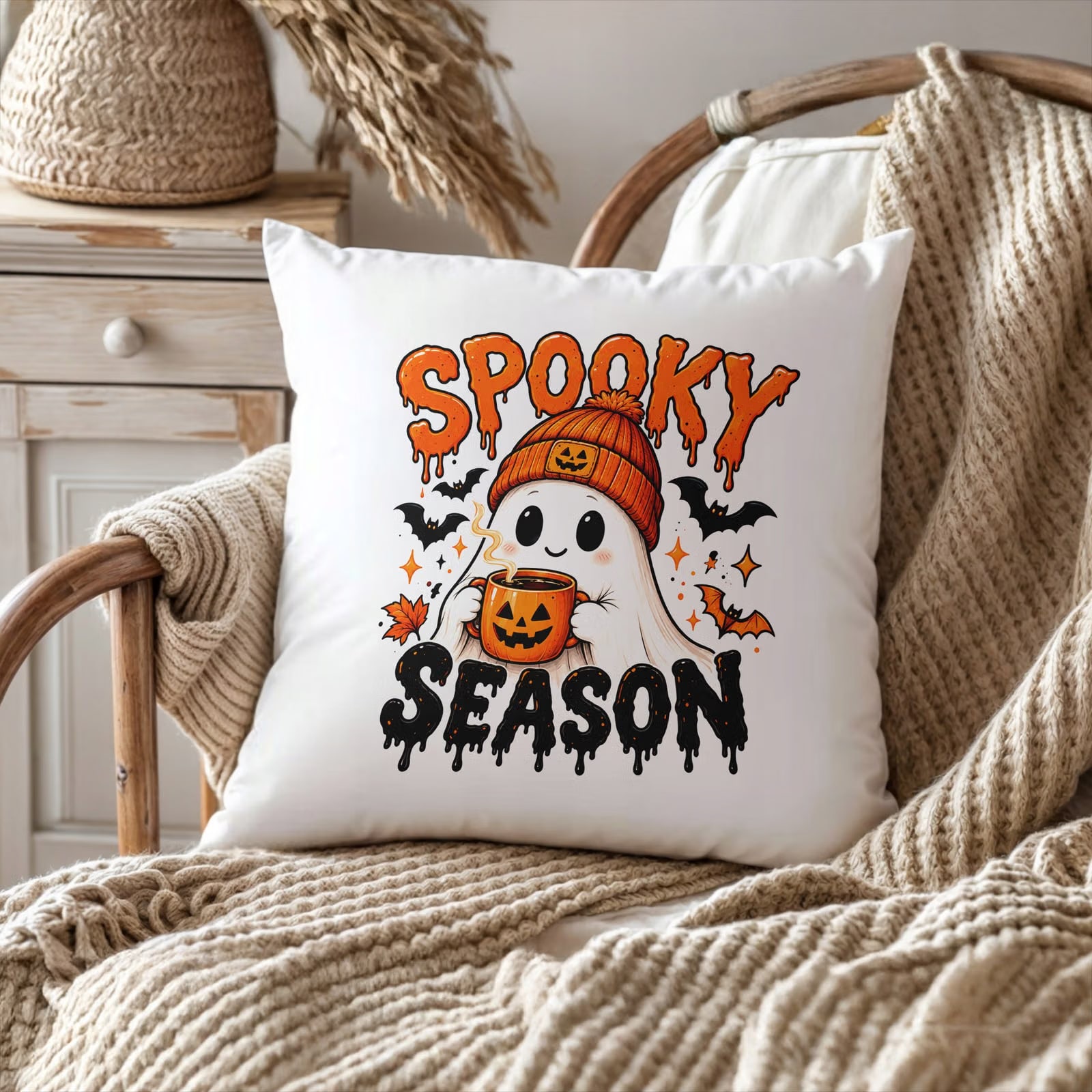 Poduszka Jasiek 38x38cm z Nadrukiem Halloween Jesień Prezent Upominek