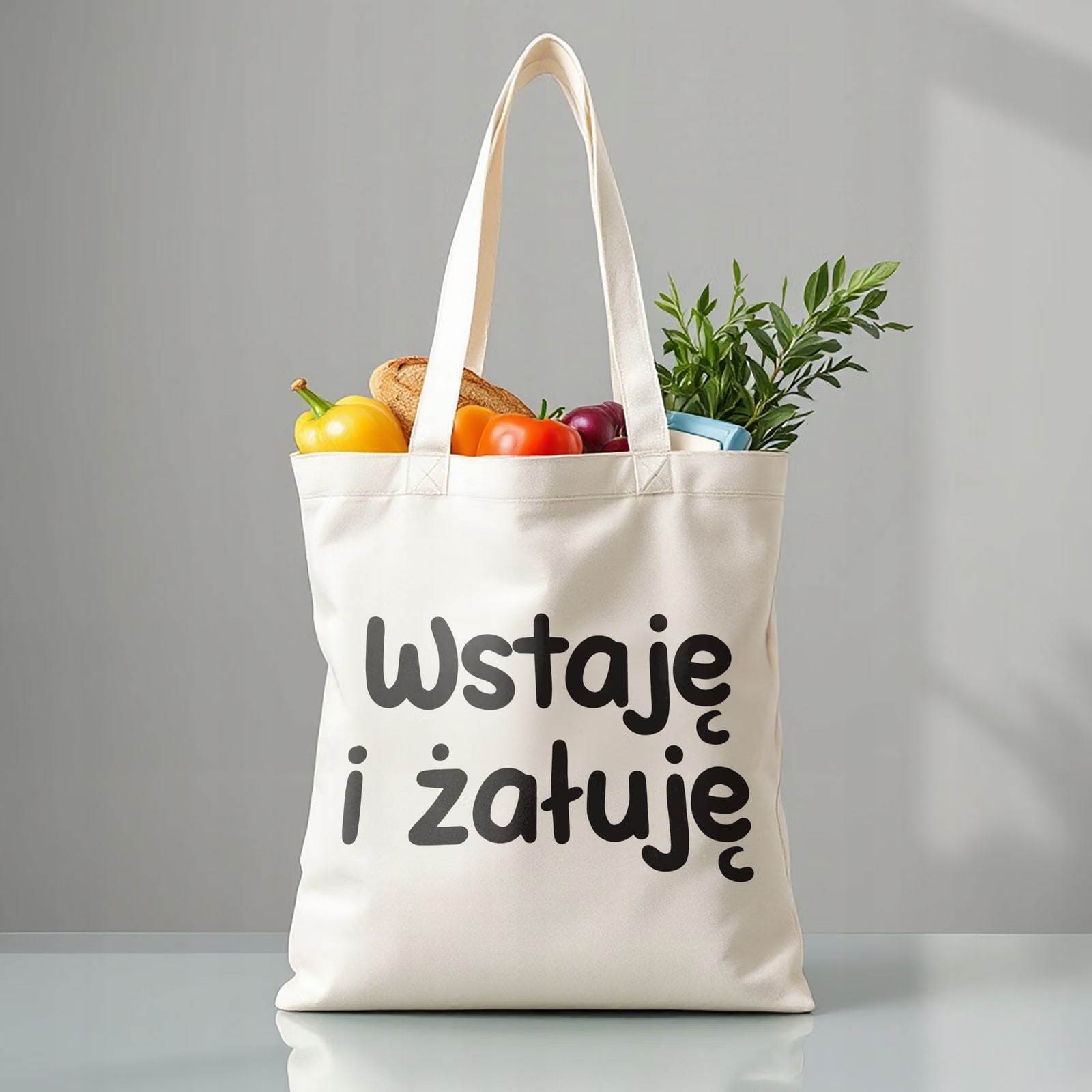 Torba bawełniana premium Wstaje i Żałuję Zabawny Prezent