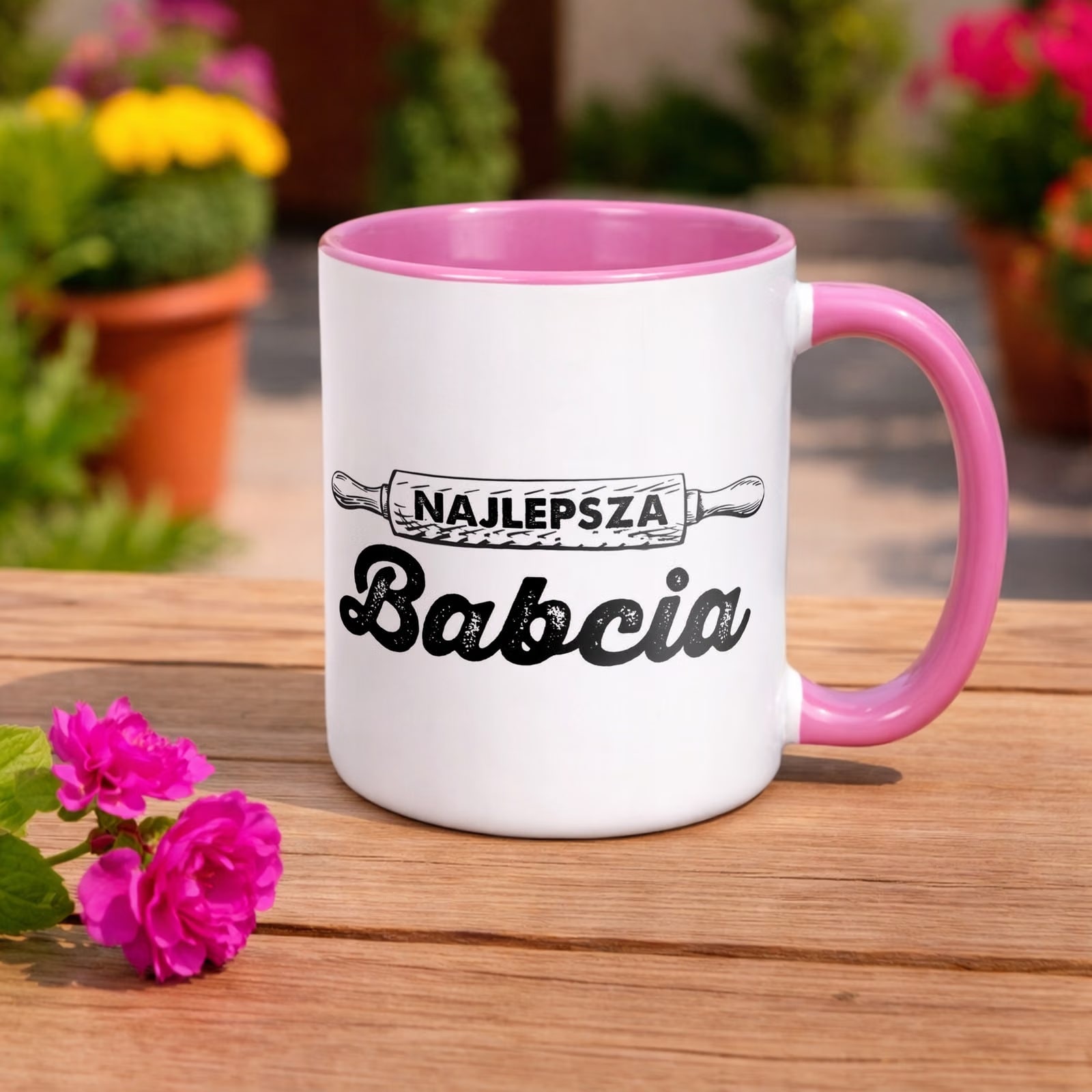 Kubek Różowy Dzień Babci Dla Babci Prezent Upominek