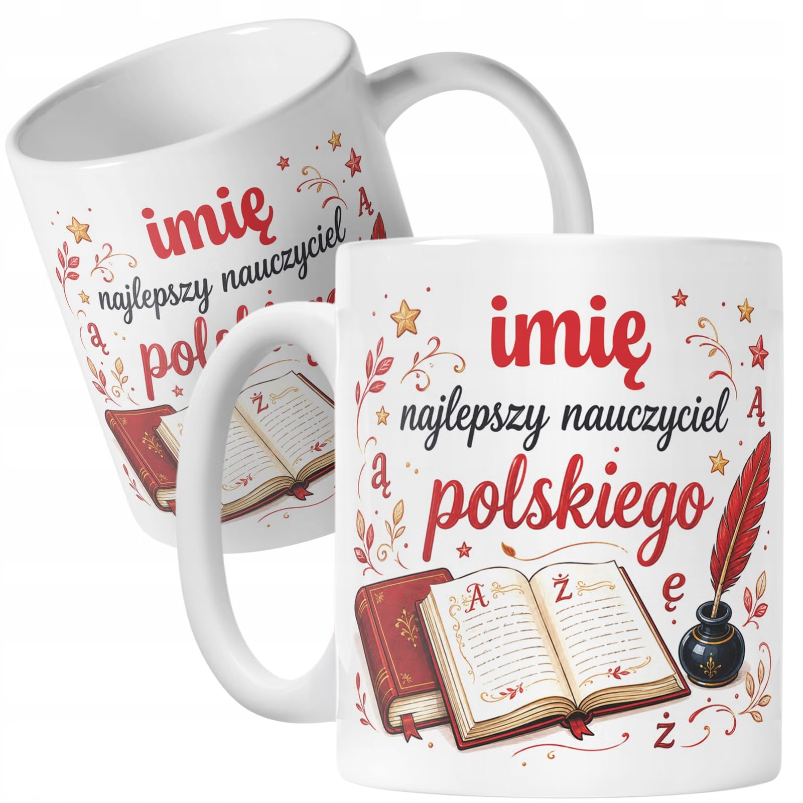 Kubek z Imieniem Dzień Nauczyciela Zakończenie Roku Język Polski Prezent