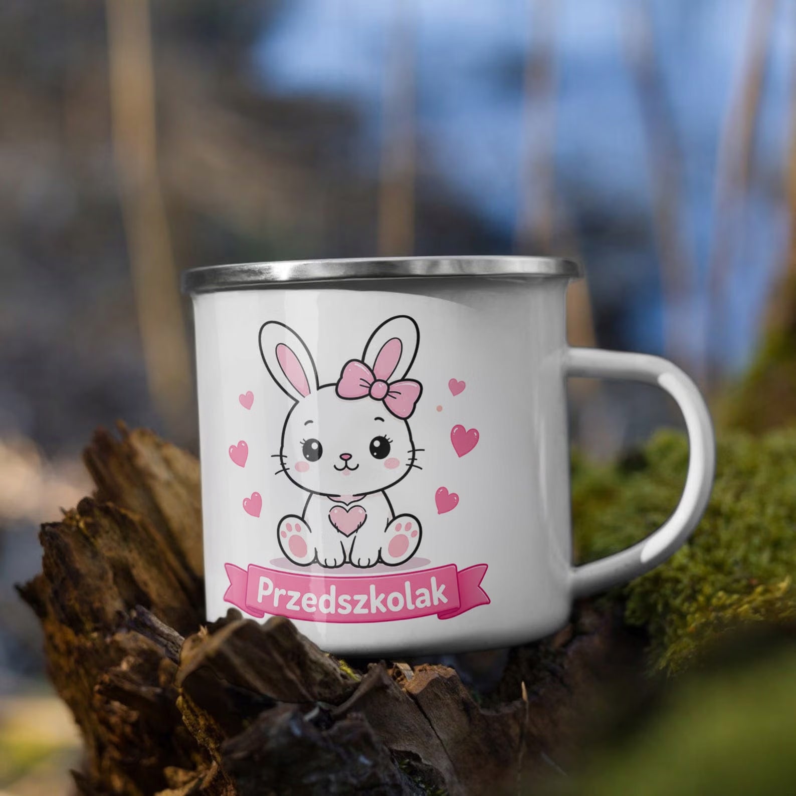 Zestaw Kubek Emaliowany Poduszka Z Nadrukiem Przedszkolak Szkoła Prezent