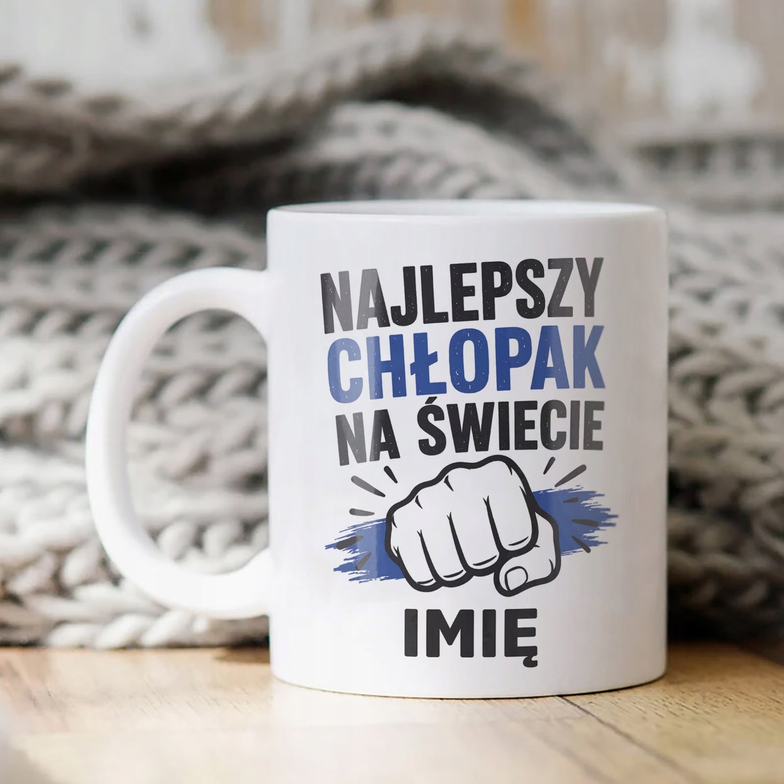 Biały Kubek personalizowany z nadrukiem Dzień Chłopaka Dla Mężczyzny