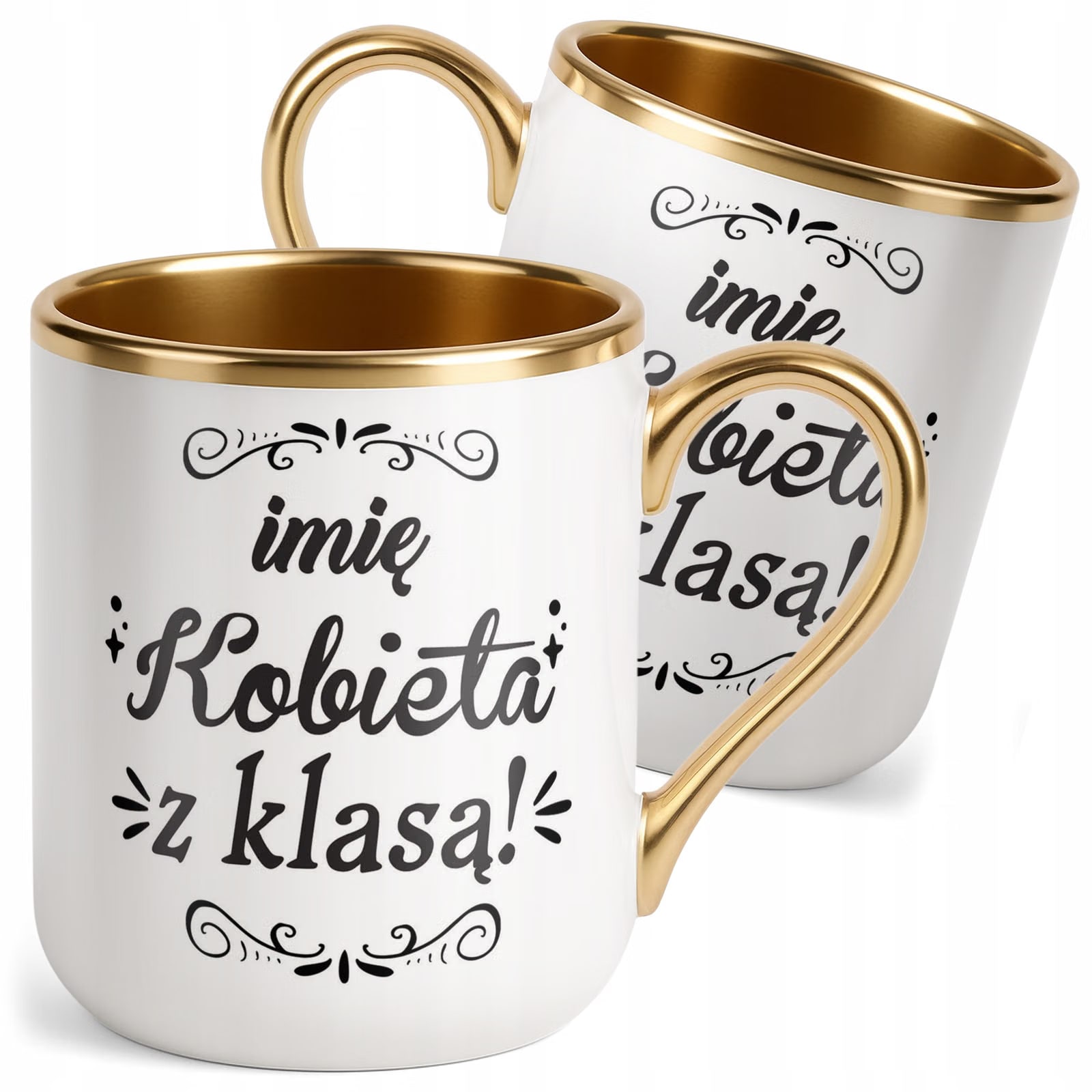 Kubek Premium Złoty Personalizowany Dzień Kobiet Zabawny Prezent Upominek