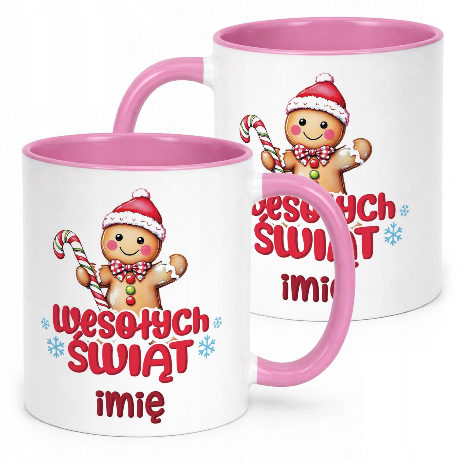 Kubek Różowy Personalizowany z Nadrukiem Boże Narodzenie Święta Prezent