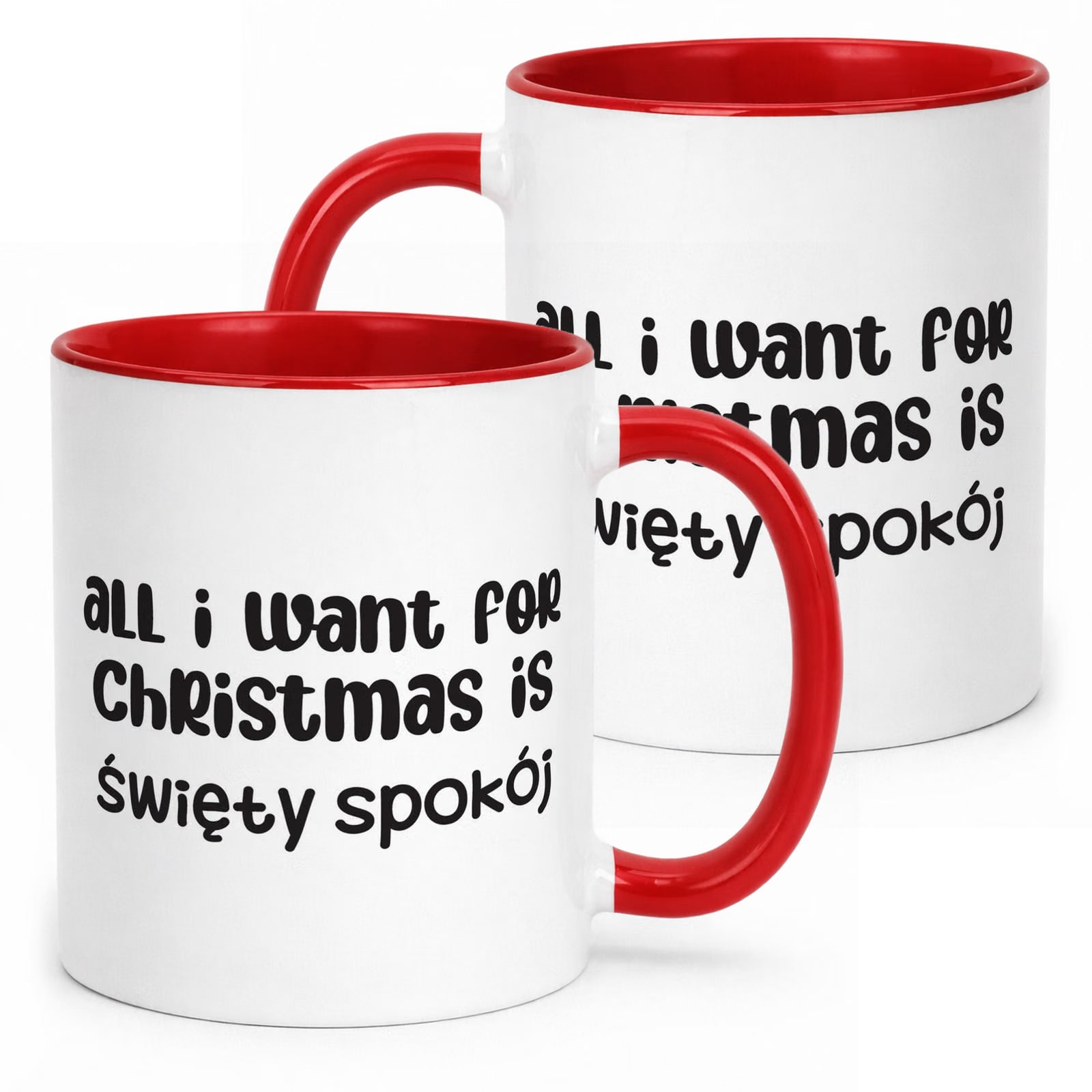 Kubek Czerwony z Nadrukiem Boże Narodzenie All I Want For Christmas Prezent