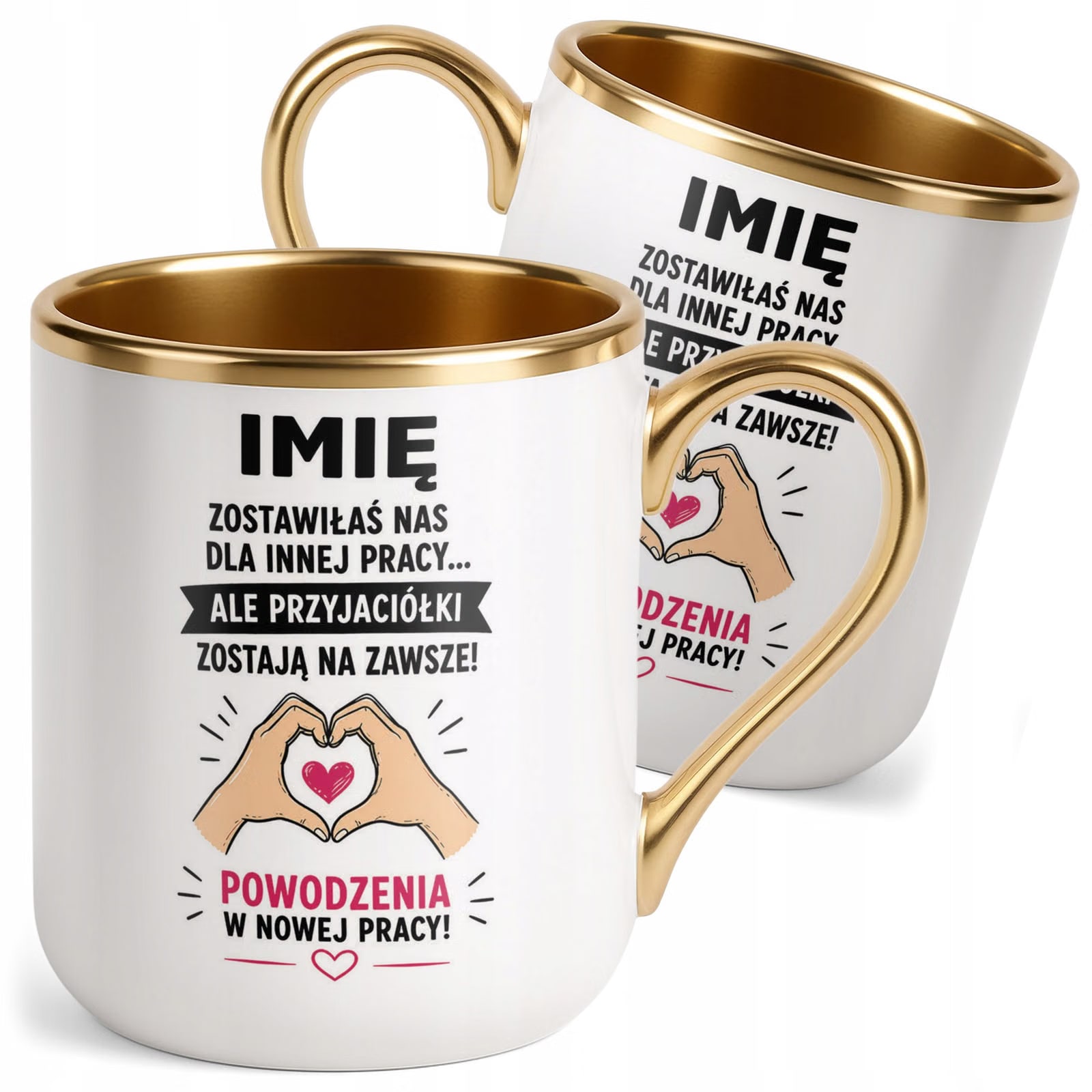 Kubek Personalizowany z nadrukiem Premium Złoty Odejście z Pracy