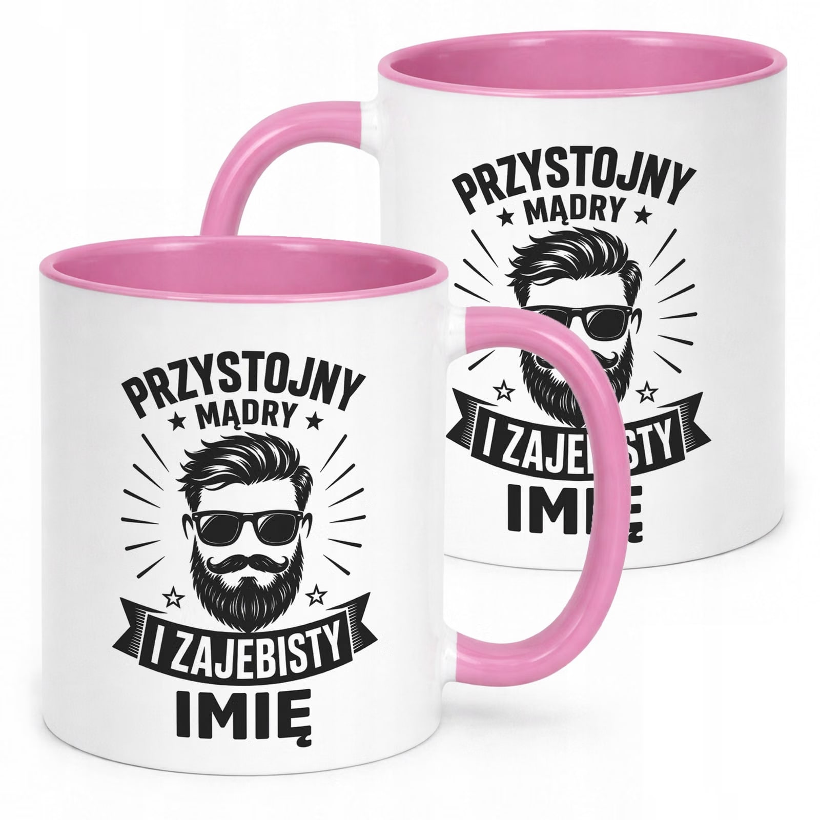 Różowy Kubek personalizowany z nadrukiem Dzień Chłopaka Mężczyzny Prezent