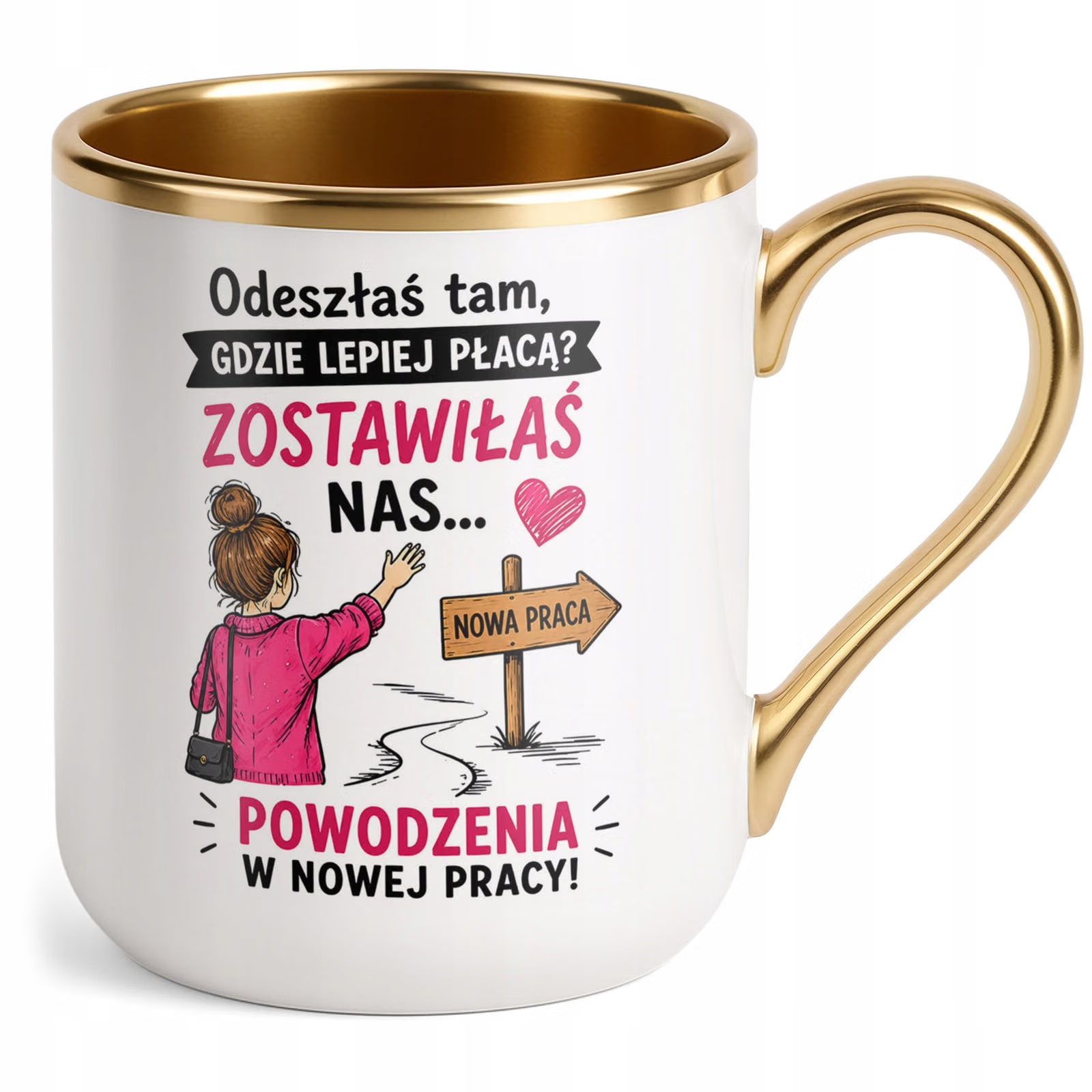 Kubek z nadrukiem Premium Złoty Pożegnanie Odejście z Pracy