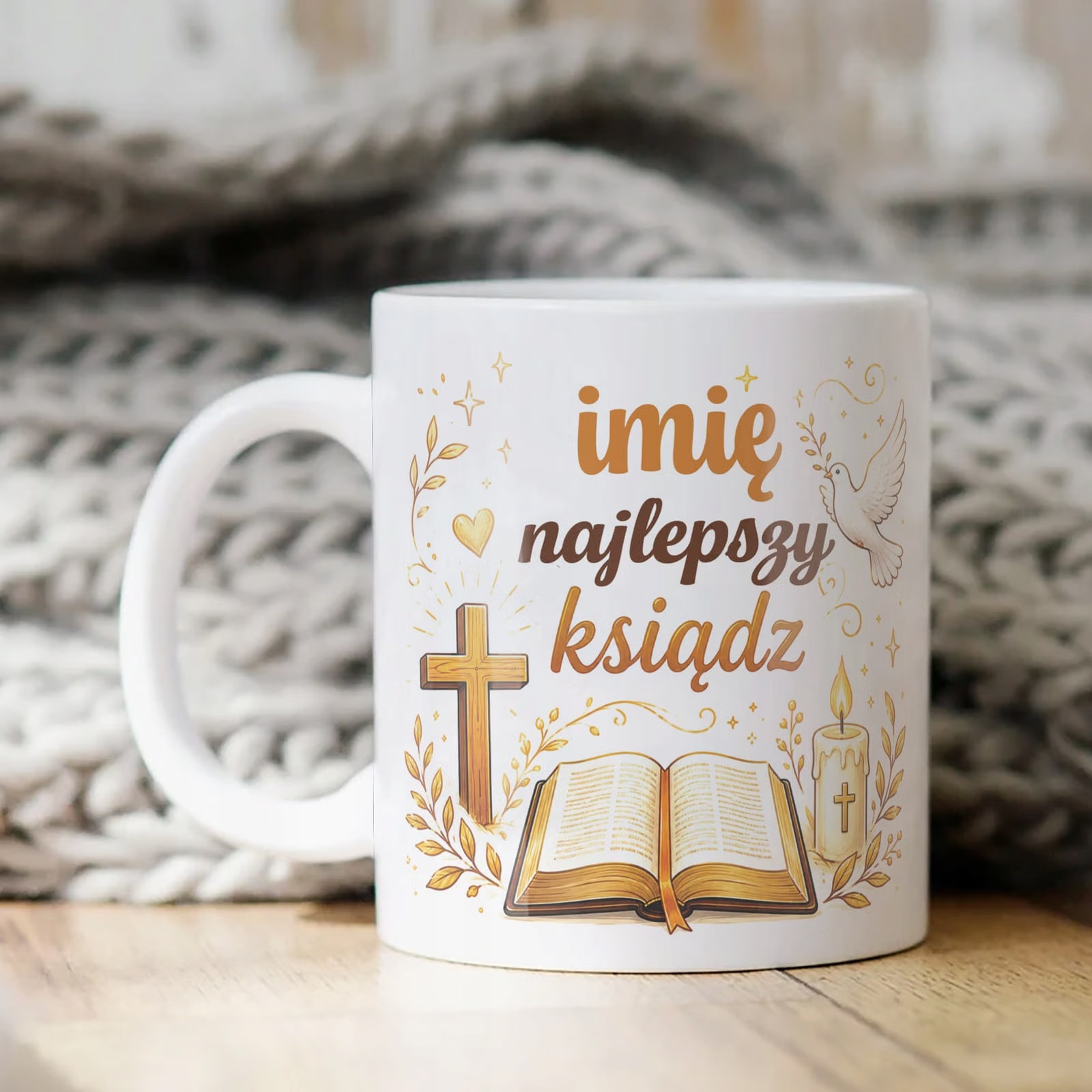 Kubek z Imieniem Dzień Nauczyciela Zakończenie Roku Dla Księdza Prezent