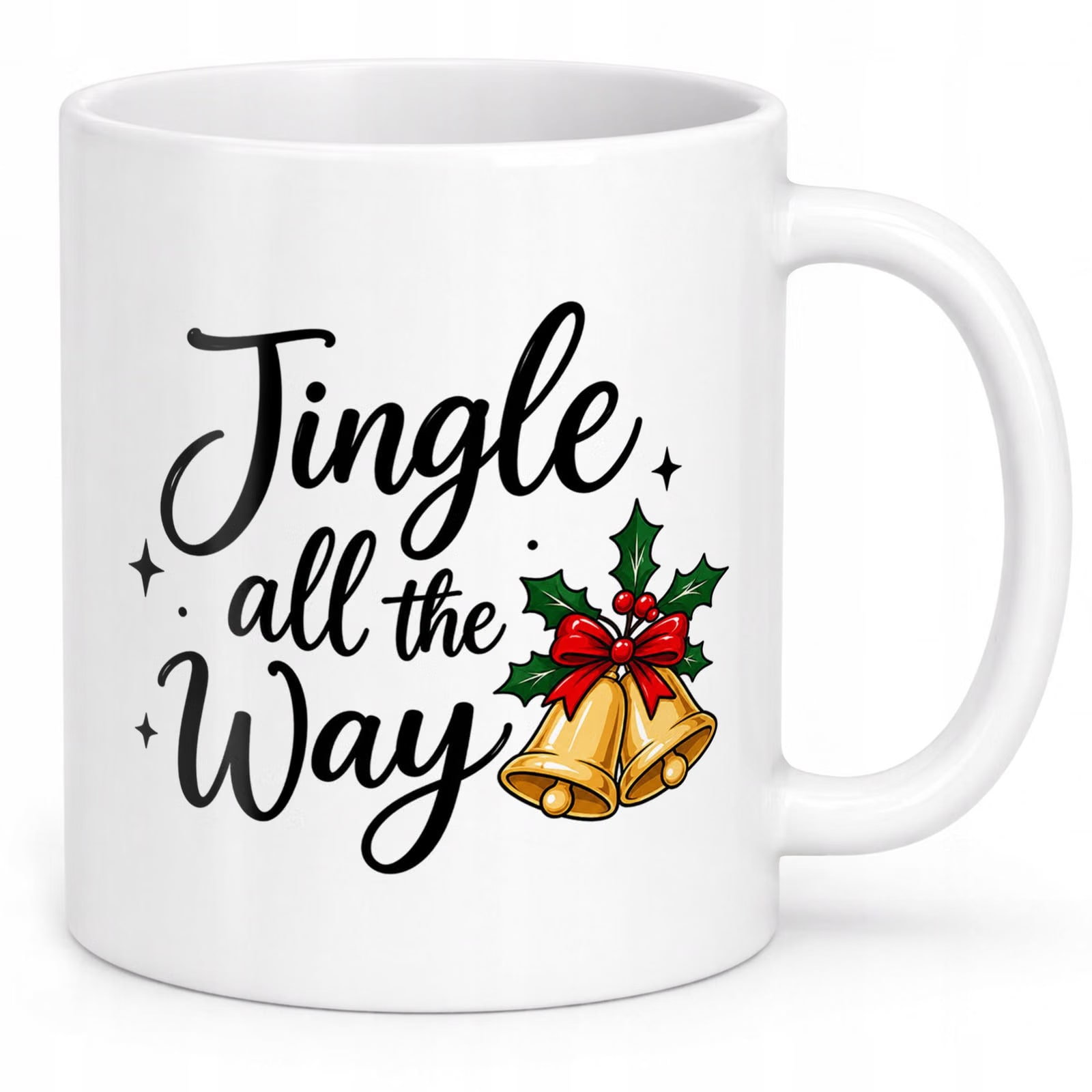 Kubek Biały z Nadrukiem Boże Narodzenie Święta Jingle All The Way Prezent