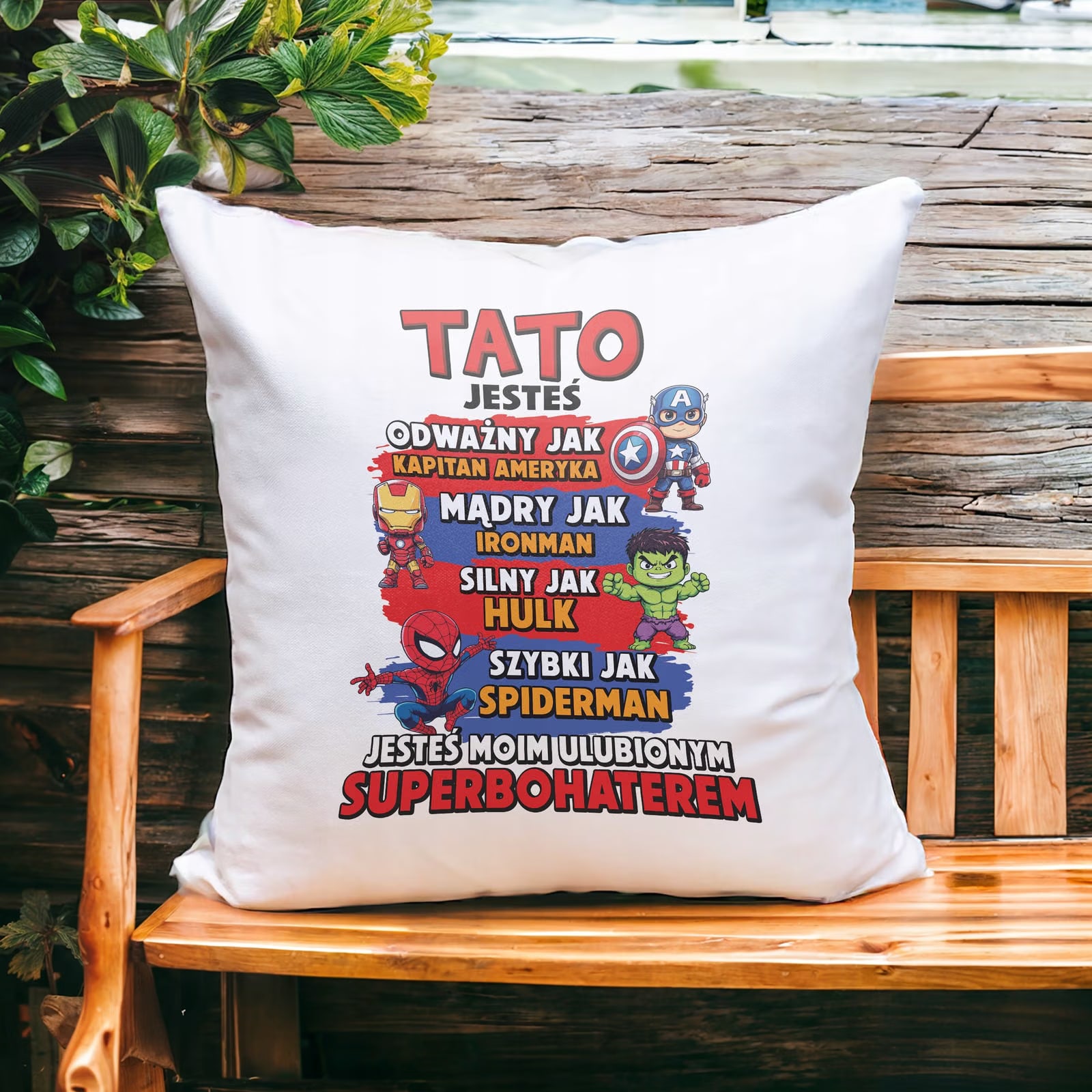 Poduszka 38x38cm Dzień Ojca Dla Taty Tata Bohater Prezent