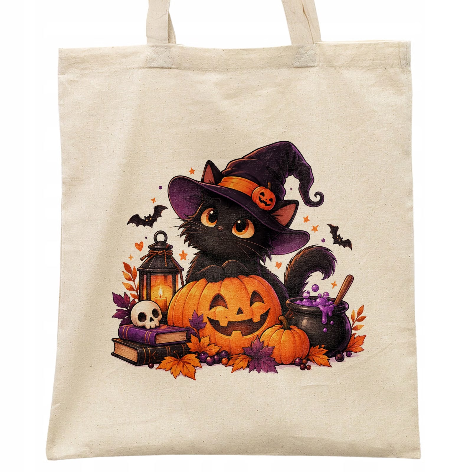 Torba shopper bawełniana halloween na zakupy z nadrukiem prezent