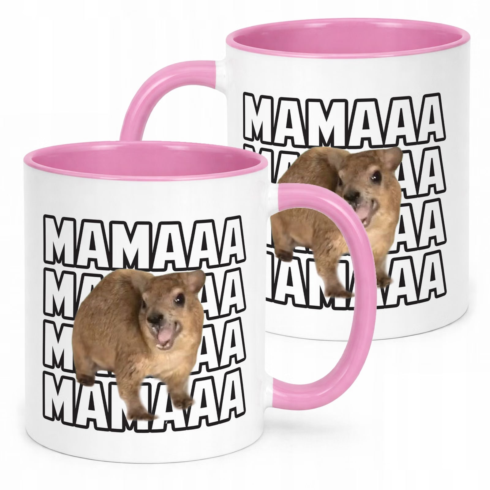 Kubek Różowy MAMA MAMA MAMAA Tiktok Viral Zwierzę Memy