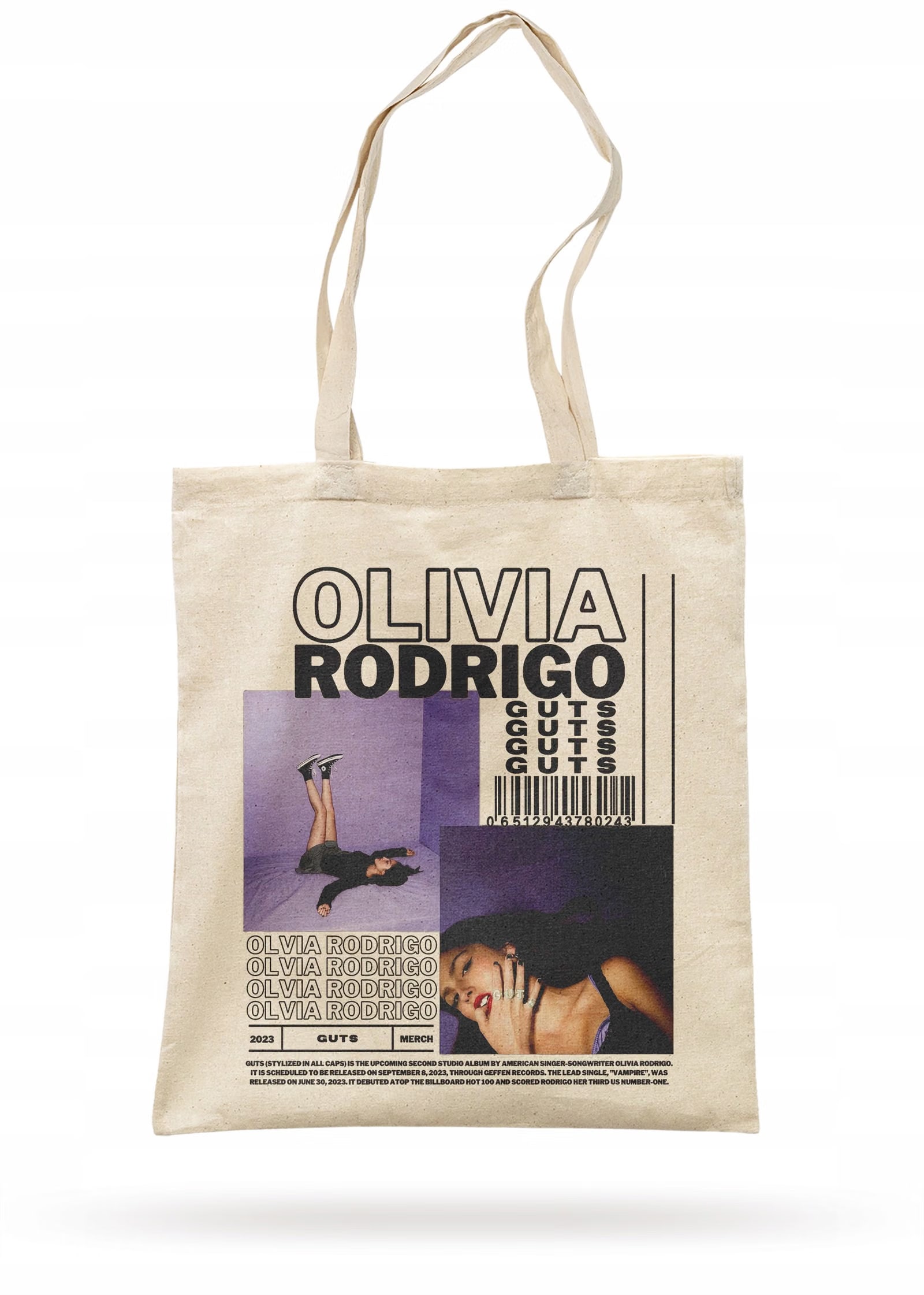 Torba bawełniana na zakupy 42×38 Olivia Rodrigo GUTS