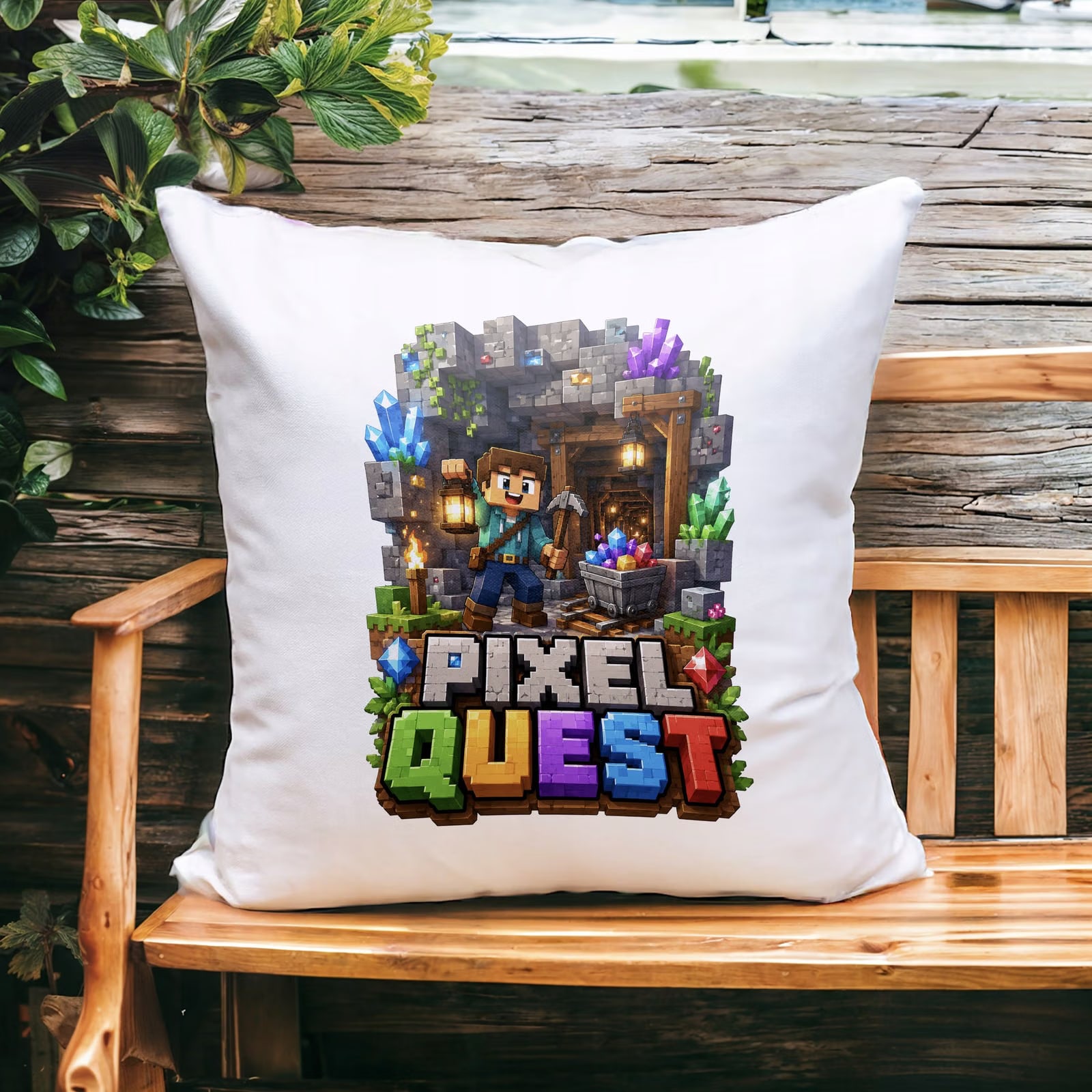 Poduszka Jasiek z nadrukiem 38x38cm PIXEL Gra Dla Dzieci Prezent