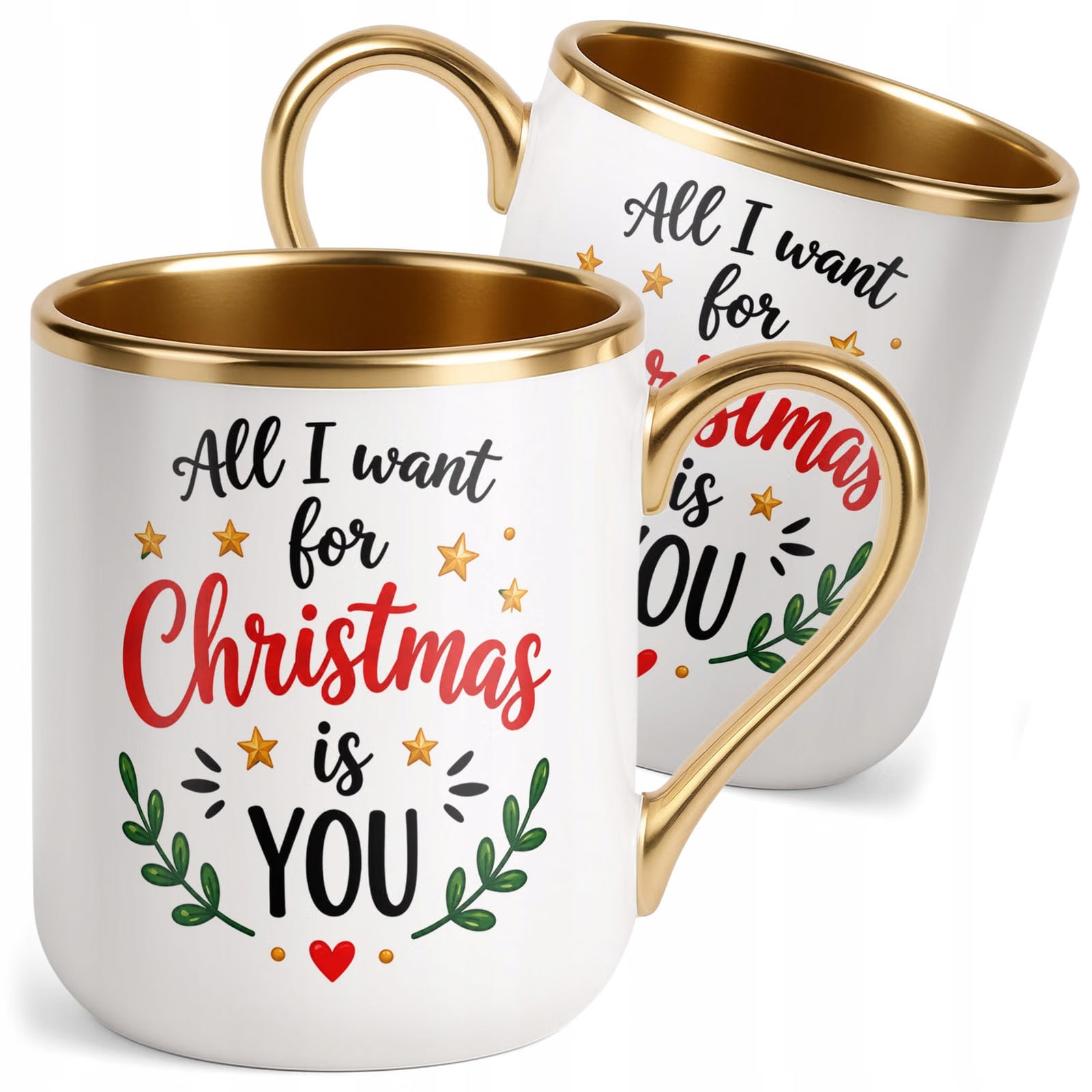 Kubek Premium Złoty Boże Narodzenie Mikołajki Święta Christmas Prezent