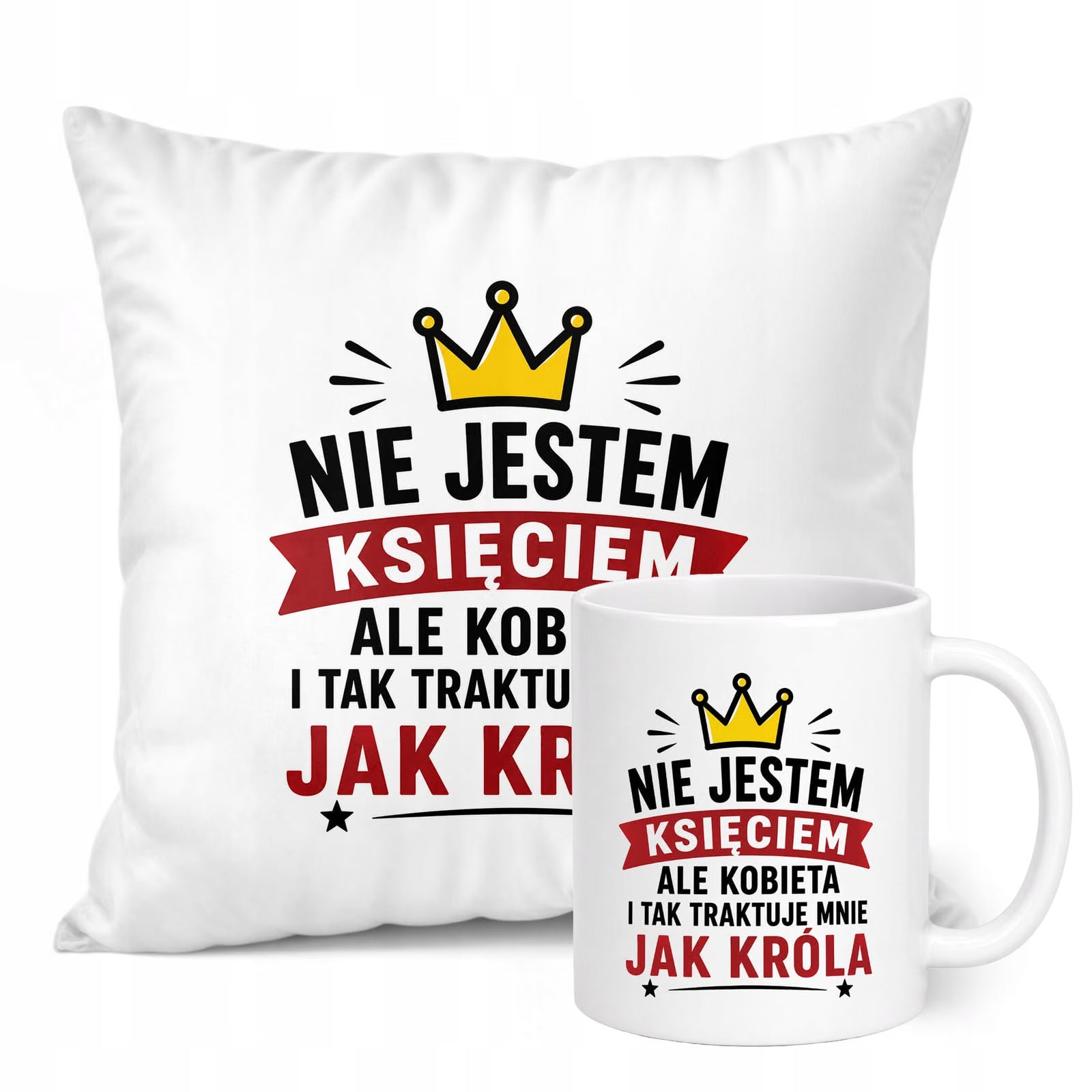 Zestaw Kubek Biały Poduszka Dzień Chłopaka Z Nadrukiem Prezent Upominek