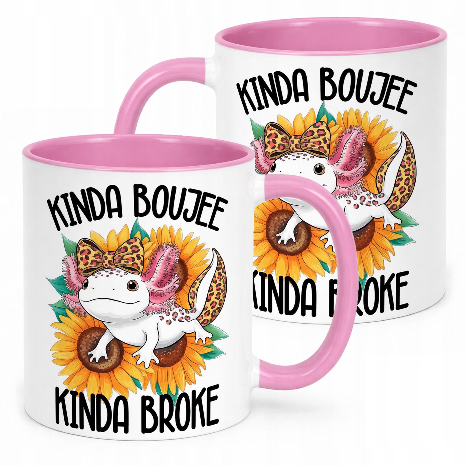 Różowy kubek dla dzieci uroczy płaz Aksolotl Axolotl Różowy Zwierzak Trend