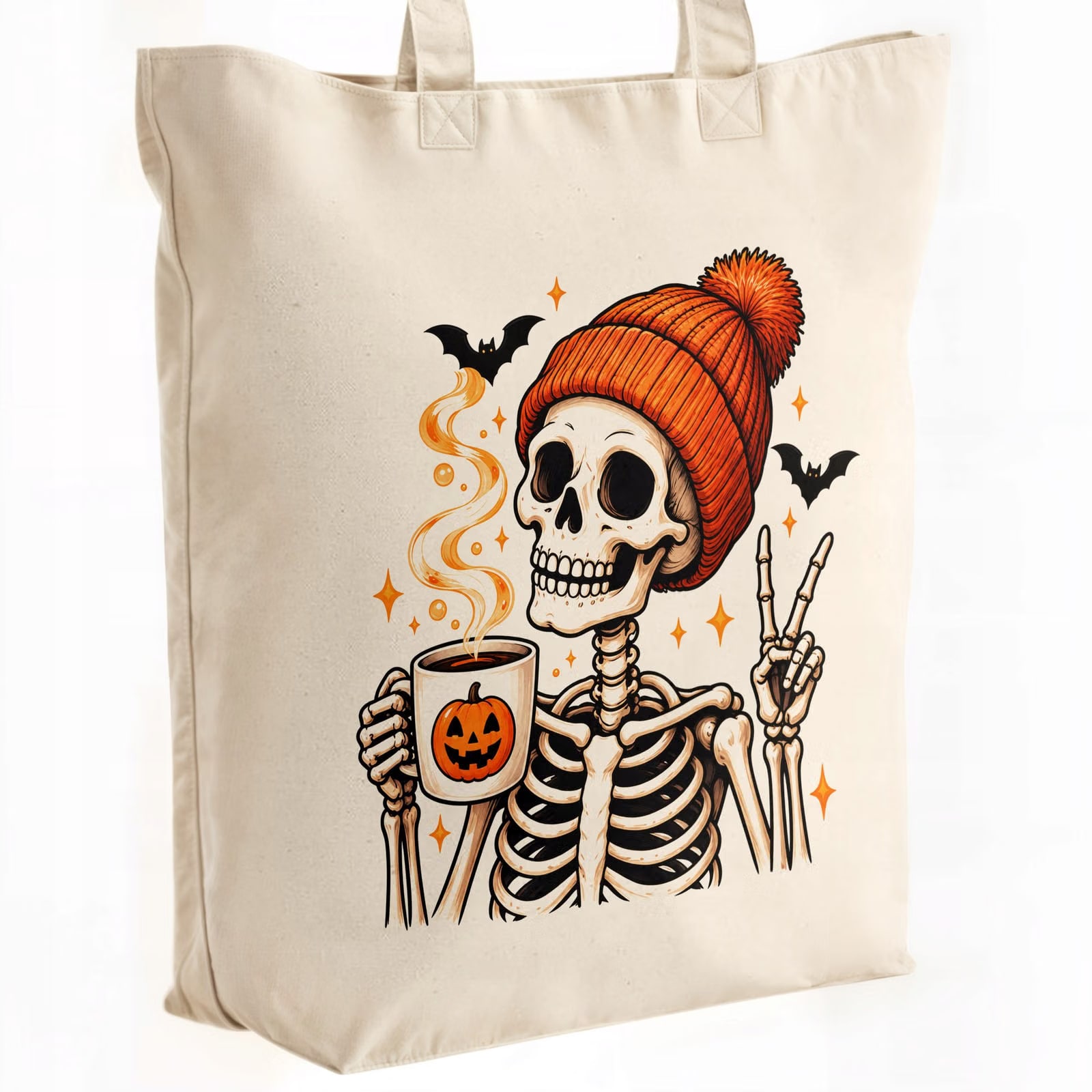 Torba shopper bawełniana premium halloween na zakupy z nadrukiem