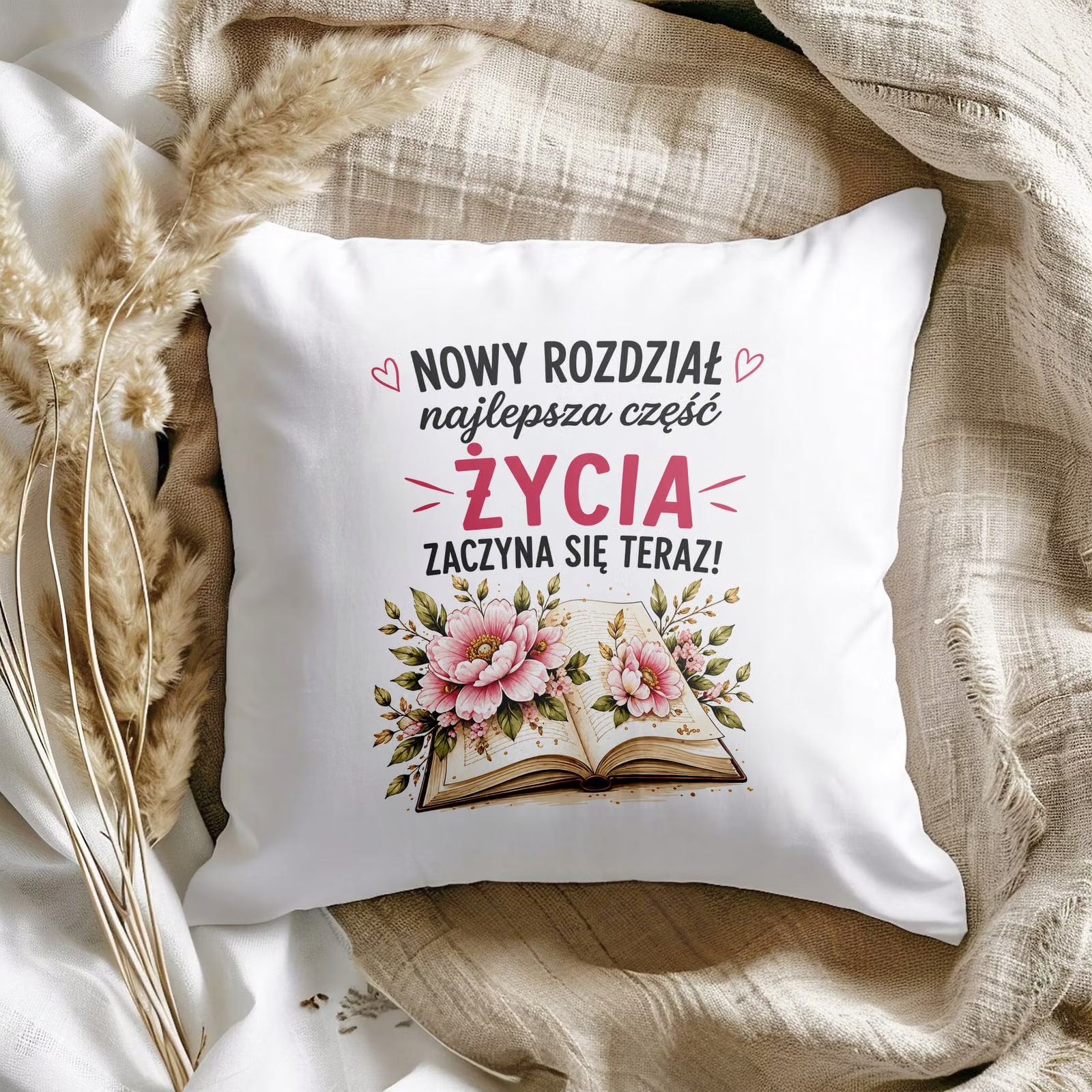 Zestaw Kubek Różowy Poduszka Z Nadrukiem Emerytura Dla Emerytki Prezent