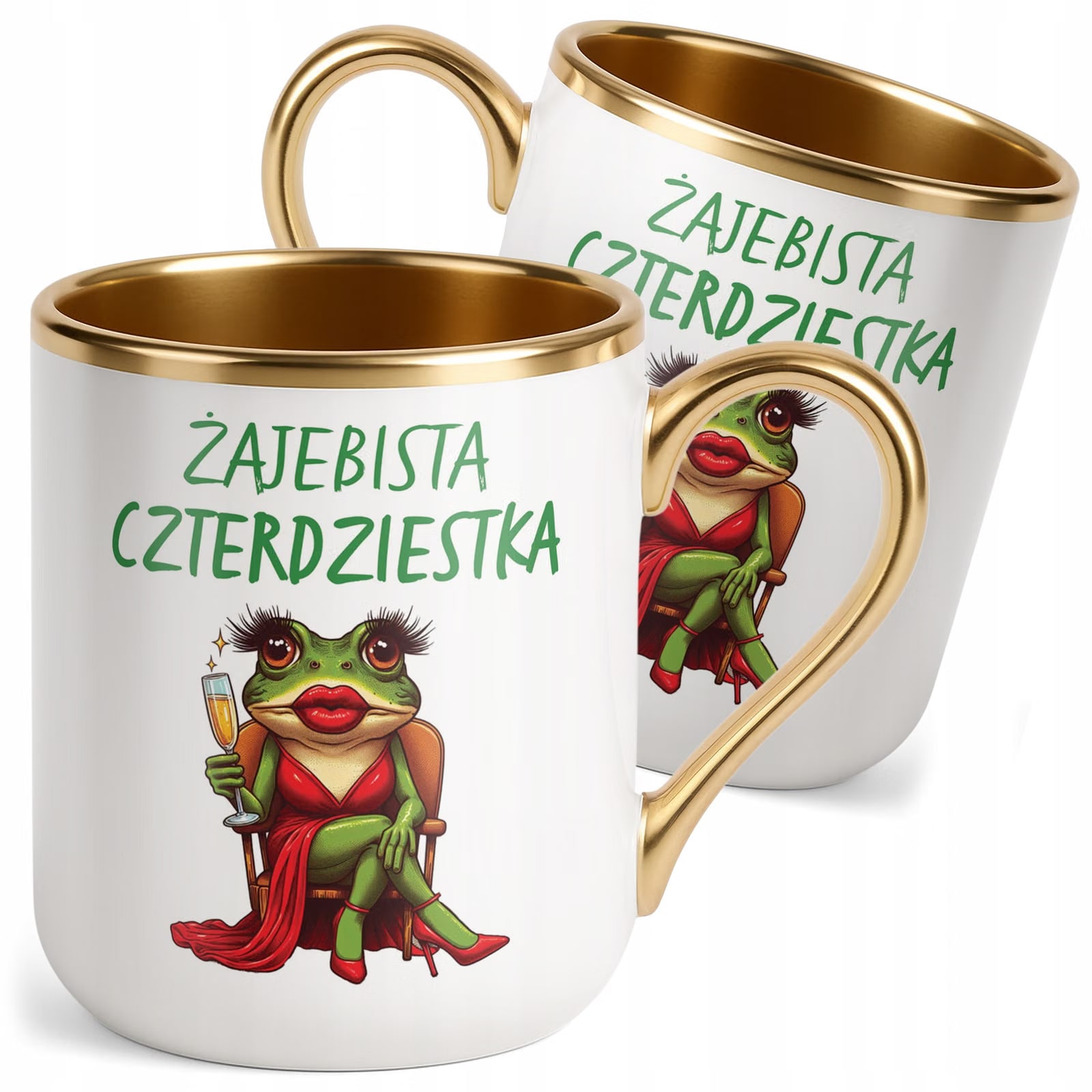 Kubek Premium Złoty Żajebista 40 Dla Kobiety Na Urodziny Prezent