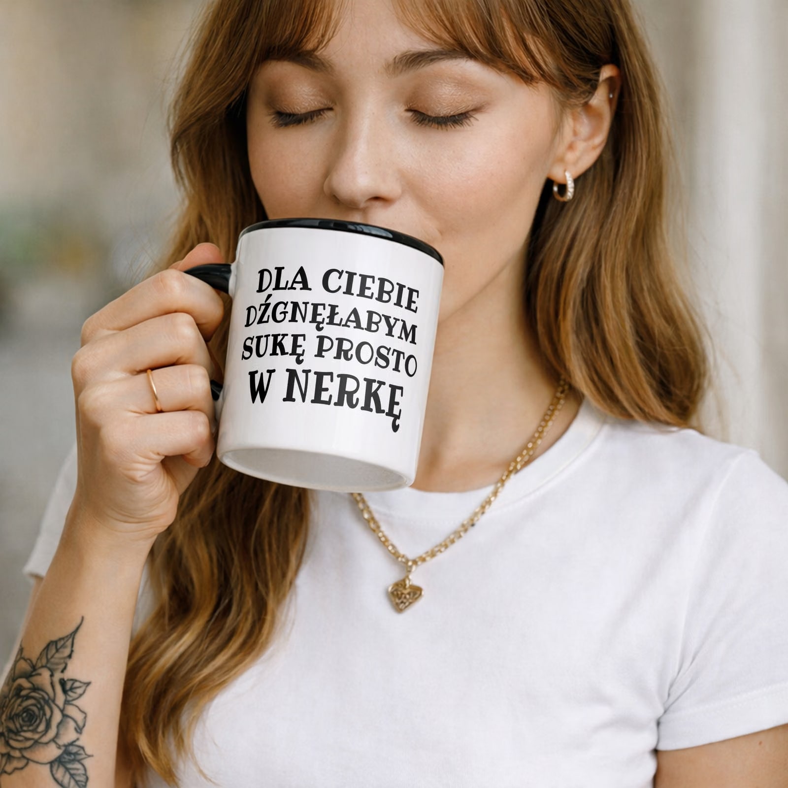 Kubek Czarny Dla Ciebie Dźgnęłabym Sarkastyczny Zabawny Prezent