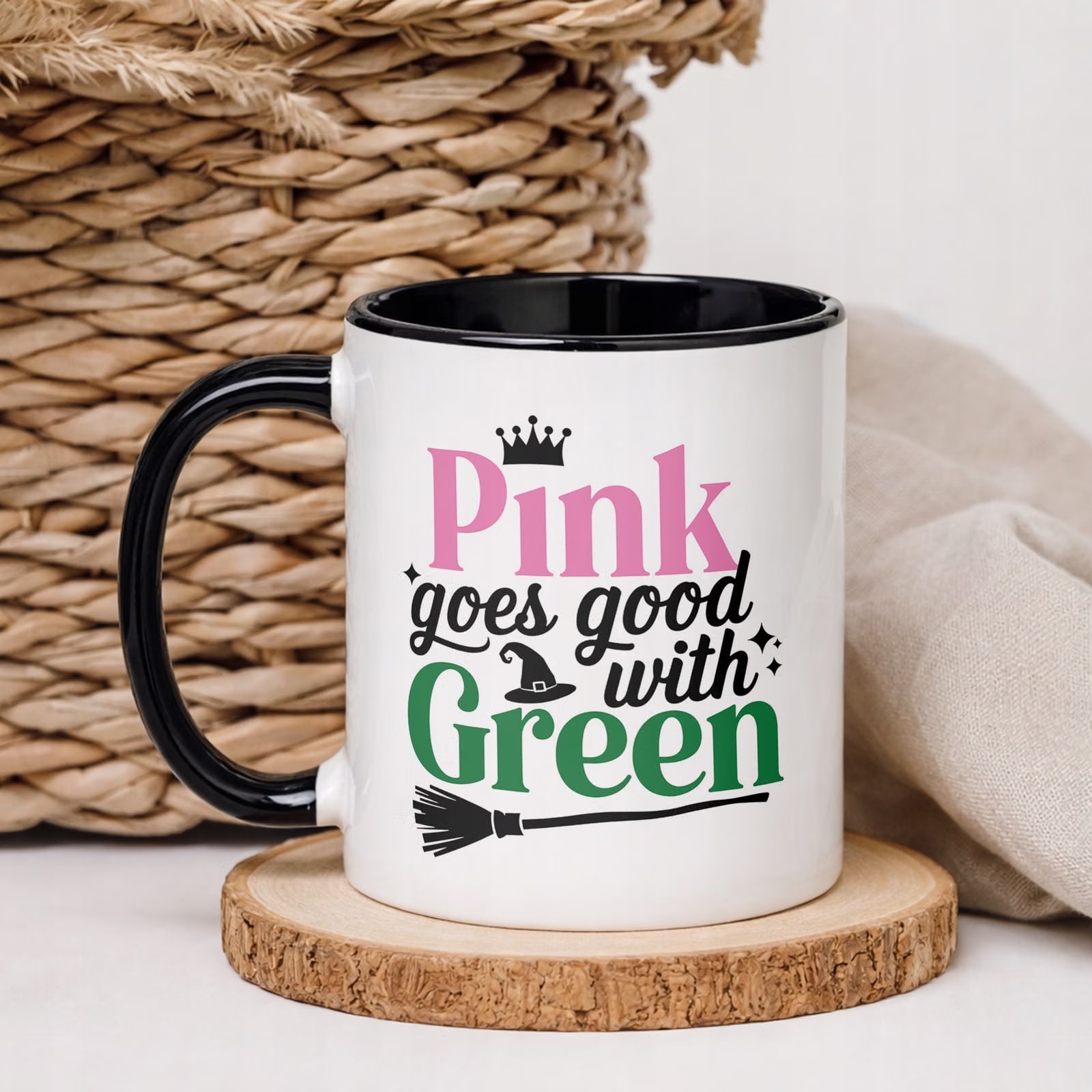 Kubek Czarny Wicked For Good Oz Elphaba Glinda Dla Fanów Prezent