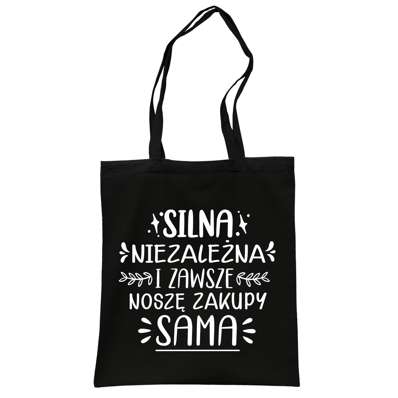 Torba bawełniana czarna na zakupy Dzień Kobiet Dla Kobiety Prezent